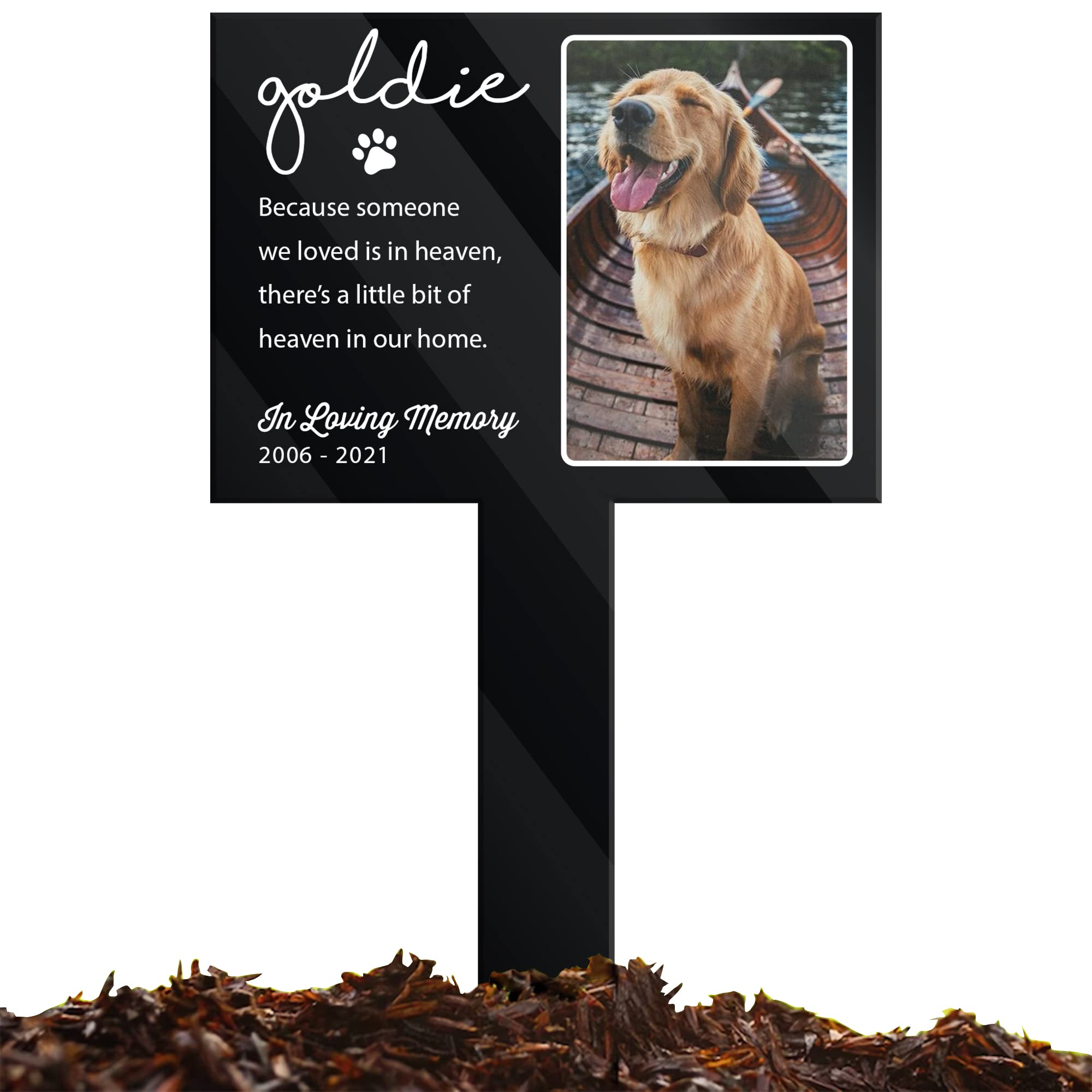 Personalized Dog Memorial Plaque - Garden Pet Grave Marker with Photo & Quote for Pet Loss Gifts
