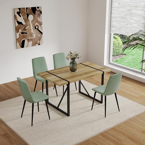 Light Wooden Table + Mint Green Chair