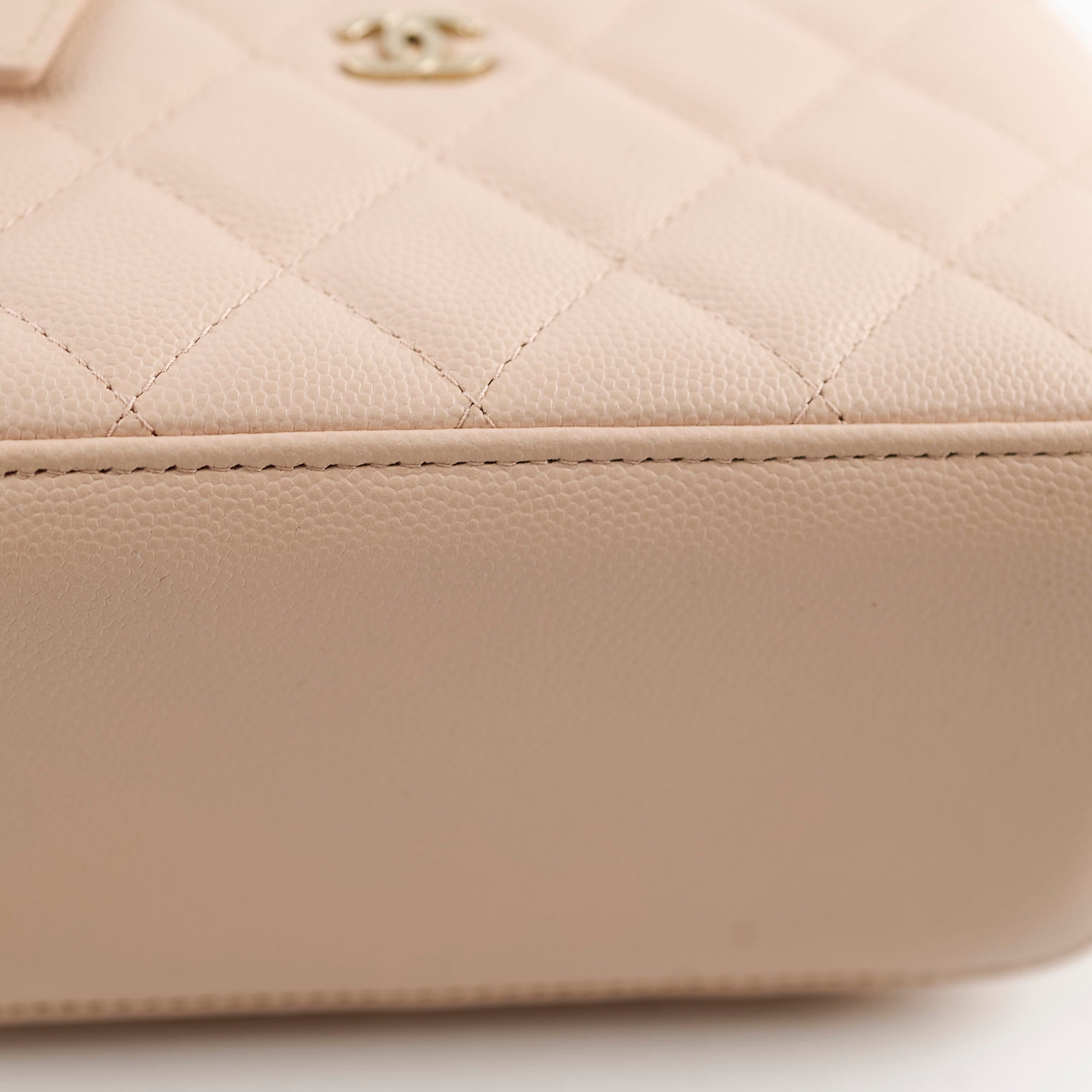Chanel Mini Vanity Bag Caviar Leather Beige Claire 31 Series 2021 - New Version Luxury Crossbody Bag for Women, Perfect for Parties, Dating & Evening Events