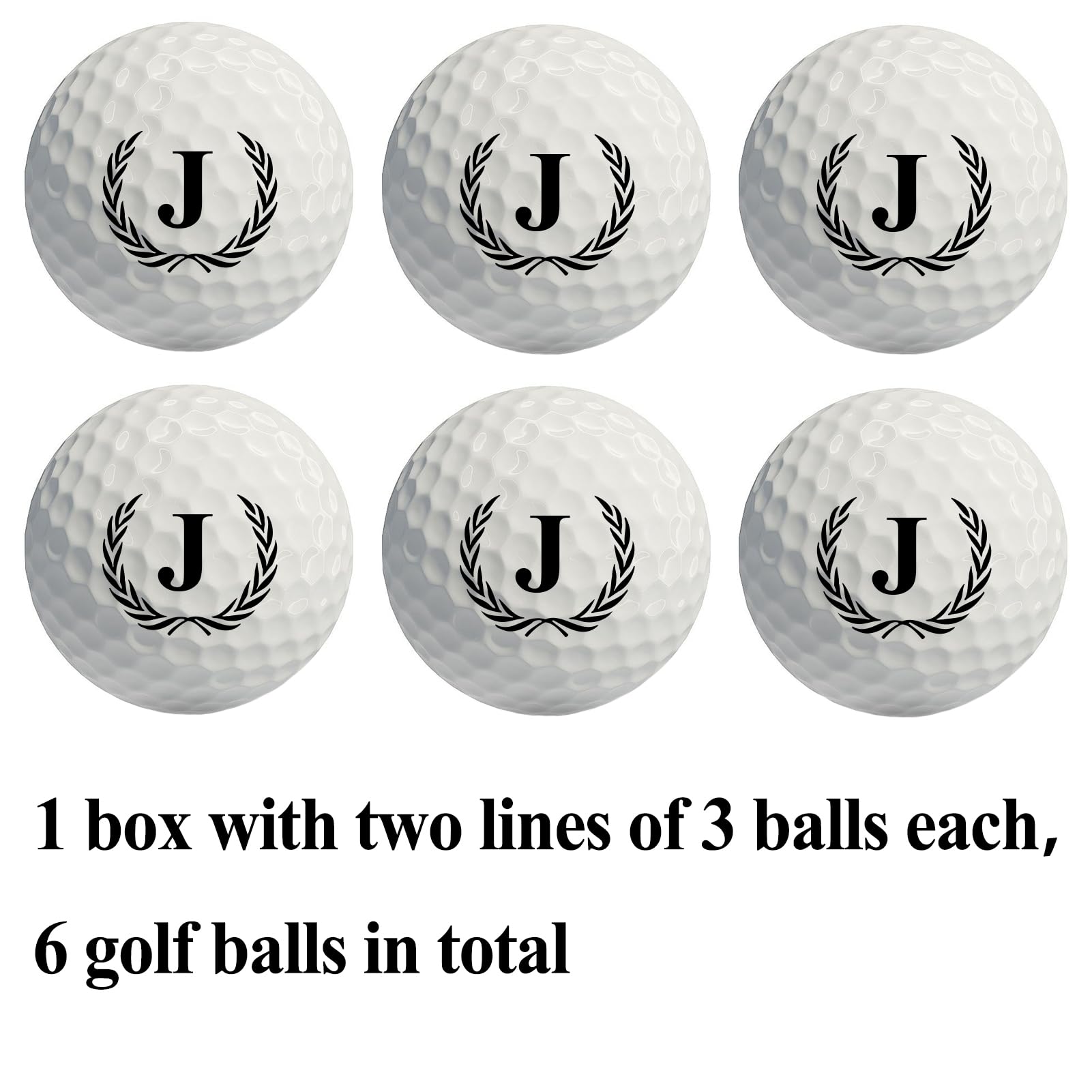 Personalized Golf Balls with Initials - Unique Golf Gifts for Men, Dad, Mom & Golf Lovers (6 Pack) - Perfect for Birthdays, Father's Day & Golf Tournaments