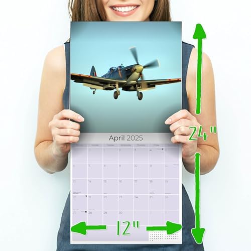 2024-2025 Spitfires Airplane Wall Calendar - 12