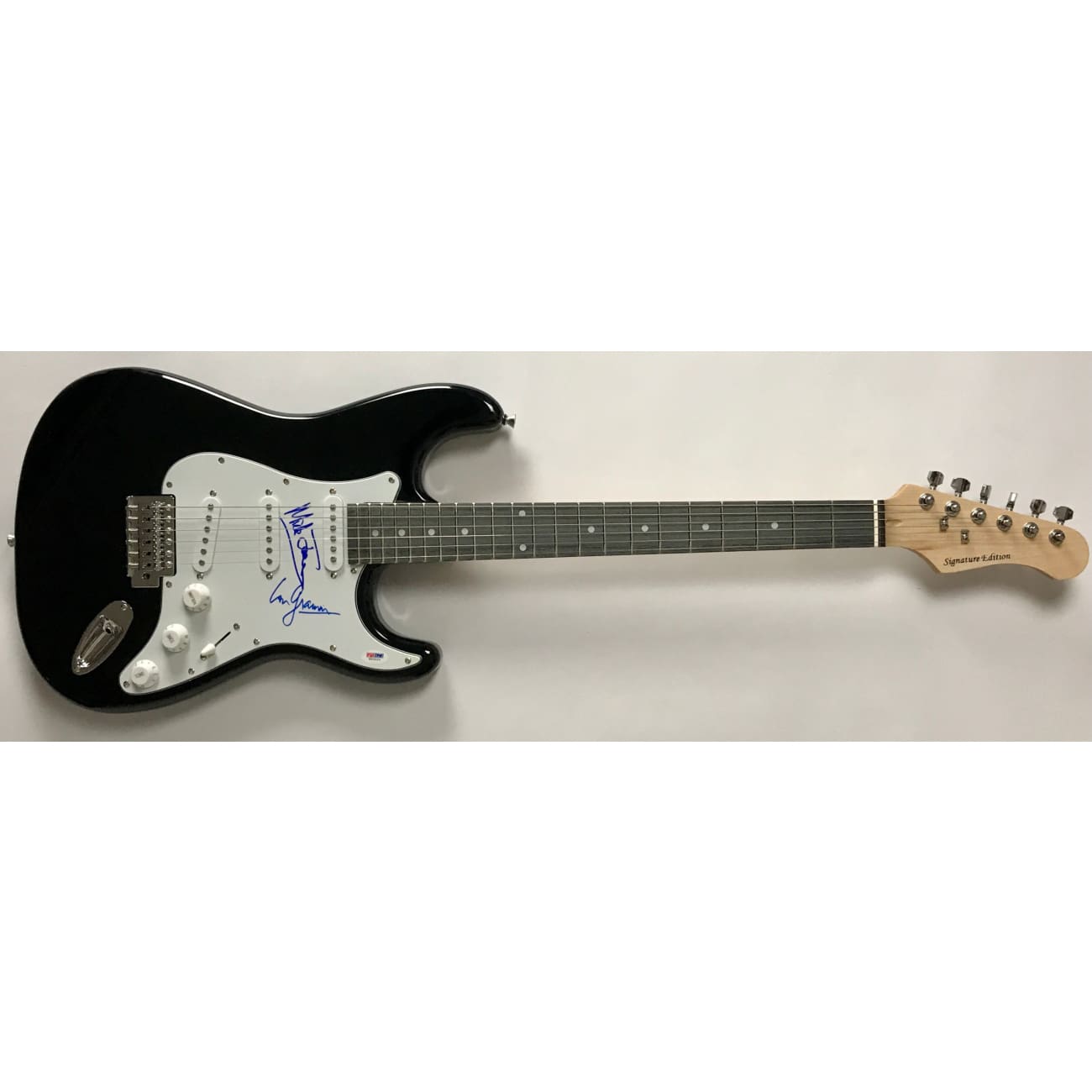 Authentic Lou Gramm & Mick Jones Signed Guitar with PSA COA - Rare Collectible for Music Fans, Perfect for Memorabilia Displays & Rock Enthusiast Gifts