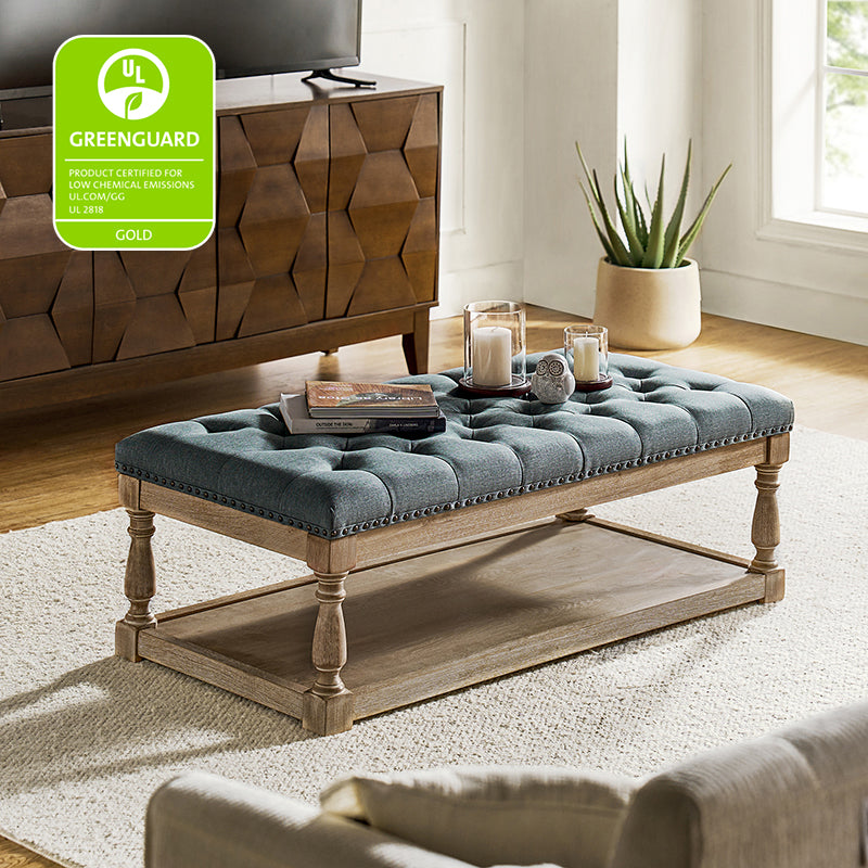Isaak Upholstered Storage Ottoman Bench with Lift Top - Extra Seating & Hidden Storage for Living Room, Bedroom, or Nursery - Perfect for Blankets, Toys & Home Organization