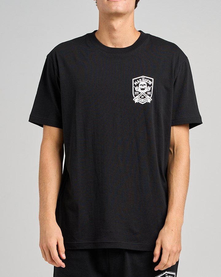 The Mad Hueys AHOY FKRS SHIELD Short Sleeve T-Shirt | Men's Graphic Tee for Surfing, Beach & Casual Wear