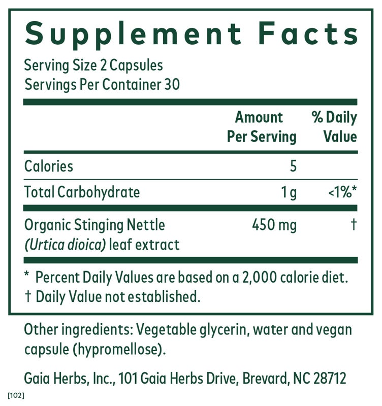 Organic Stinging Nettle Leaf Capsules - 500mg, 120 Count | Herbal Supplement for Allergy Relief & Joint Support | Natural Detox & Immune Booster | Perfect for Tea, Smoothies & Wellness Routines