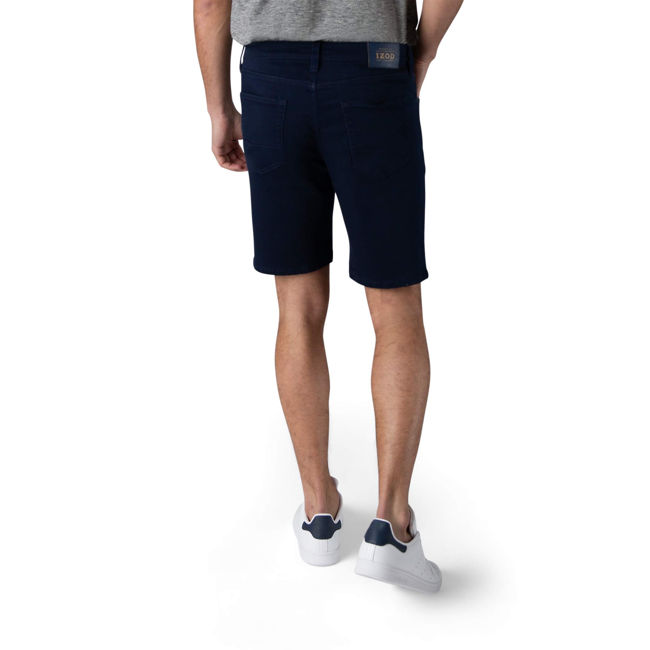 IZOD Men's Stretch Knit Jean Shorts - Classic 5-Pocket Denim Shorts with 9.5