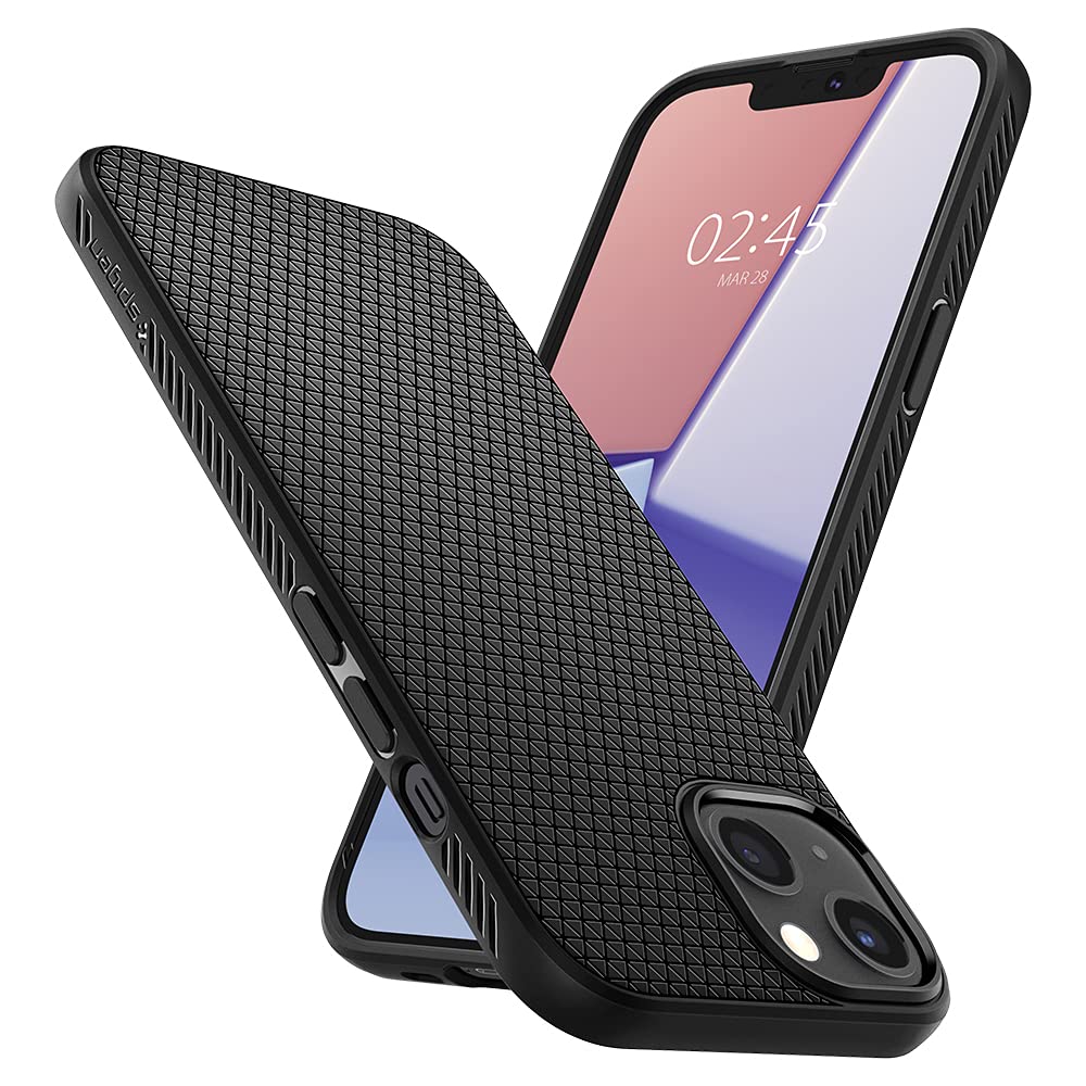 Spigen Liquid Air Armor Case for iPhone 13 (2021) - Slim Protective Cover with Air Cushion Technology | Matte Black | Perfect for Everyday Use & Drop Protection
