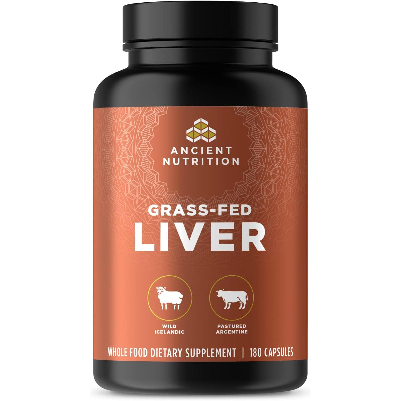 Ancient Nutrition Grass Fed Liver Capsules - Organic Beef Liver Supplement for Energy & Immunity - Supports Digestion & Detox - Ideal for Paleo, Keto & Whole30 Diets