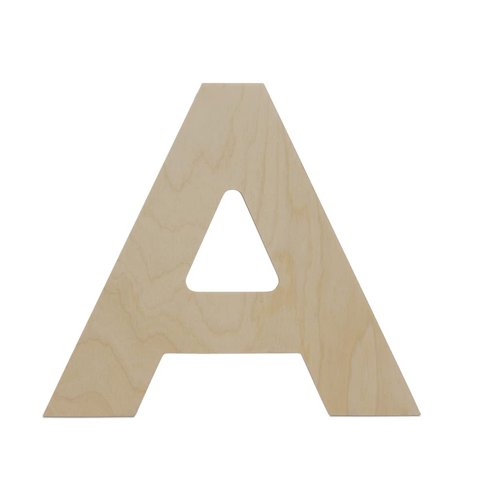 12 Inch Wooden Letter A Cutouts - Pack of 3 for Wall Decor, Home Decor, Crafts & Party Decorations | Rustic Wooden Alphabet Letters for Nursery, Wedding, Birthday & DIY Projects by Woodpeckers