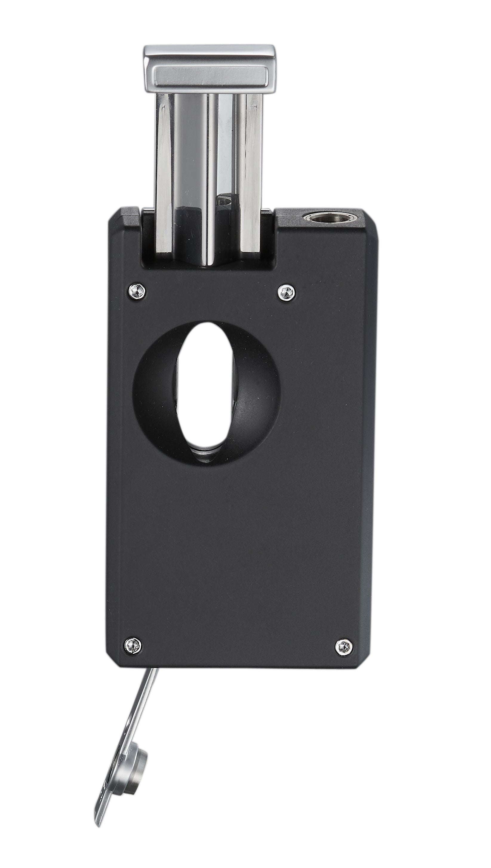 Premium Caseti Urban Flame Lighter & Wedge Cutter - Black | Windproof Butane Lighter with Cigar Cutter | Perfect for Cigars, Candles & Outdoor Use