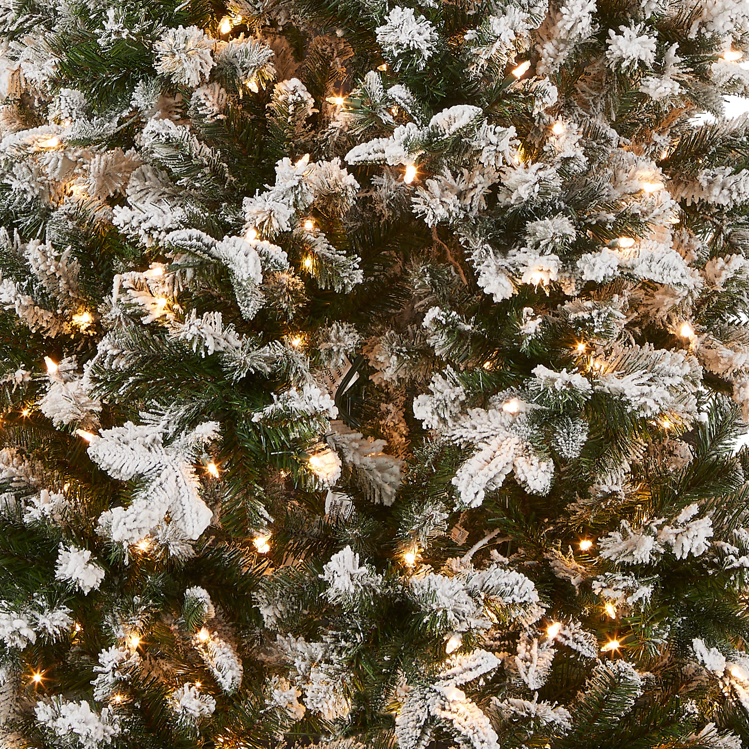 6.5 ft Pre-Lit Artificial Christmas Tree with Clear Lights - Snowy Everest Fir Medium Holiday Tree for Home, Office & Party Decor