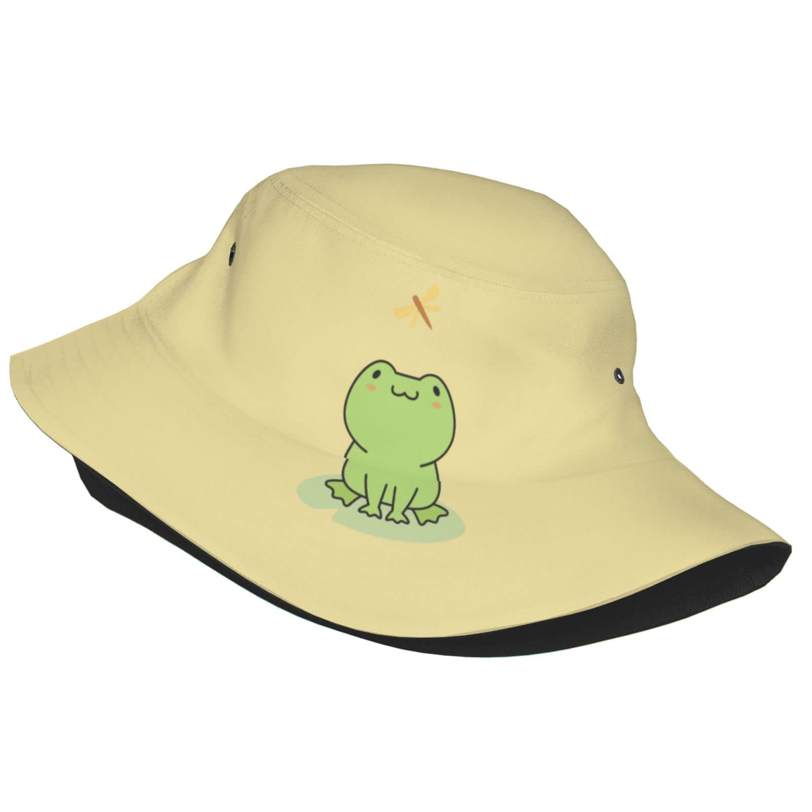 Cute Frog Bucket Hat - Reversible Summer Fisherman Hat for Men, Women & Teens - UV Protection Beach Sun Hat for Outdoor, Travel & Festival Fashion
