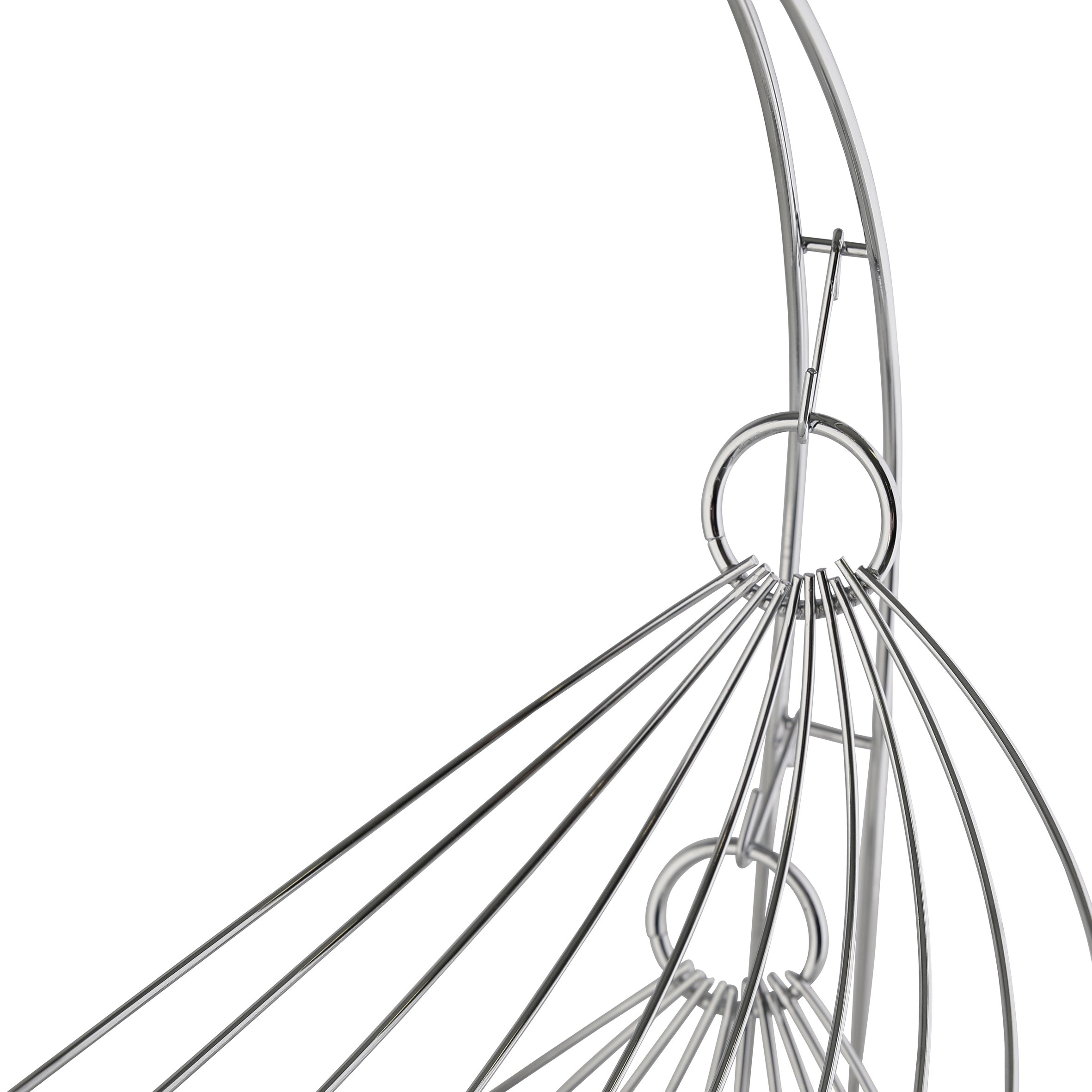 2 Tier Metal Fruit Basket - Double Hammock Chrome Fruit & Vegetable Display Stand, 35 x 25 x 43 cm - Perfect for Kitchen Countertop, Dining Table, or Pantry Organization