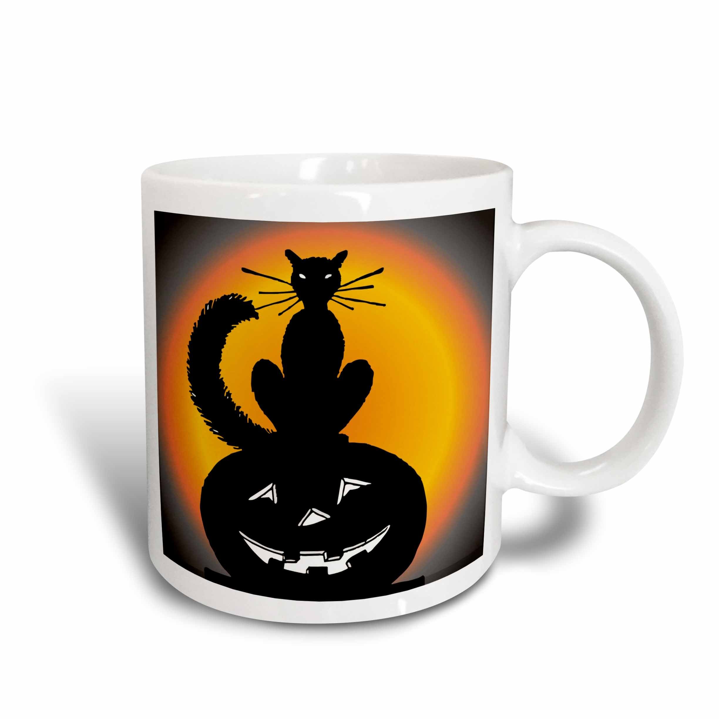 3D Halloween Cat on Pumpkin Ceramic Coffee Mug - 15 oz Spooky Gift for Halloween Lovers - Perfect for Hot Drinks, Office Use & Halloween Party Decor