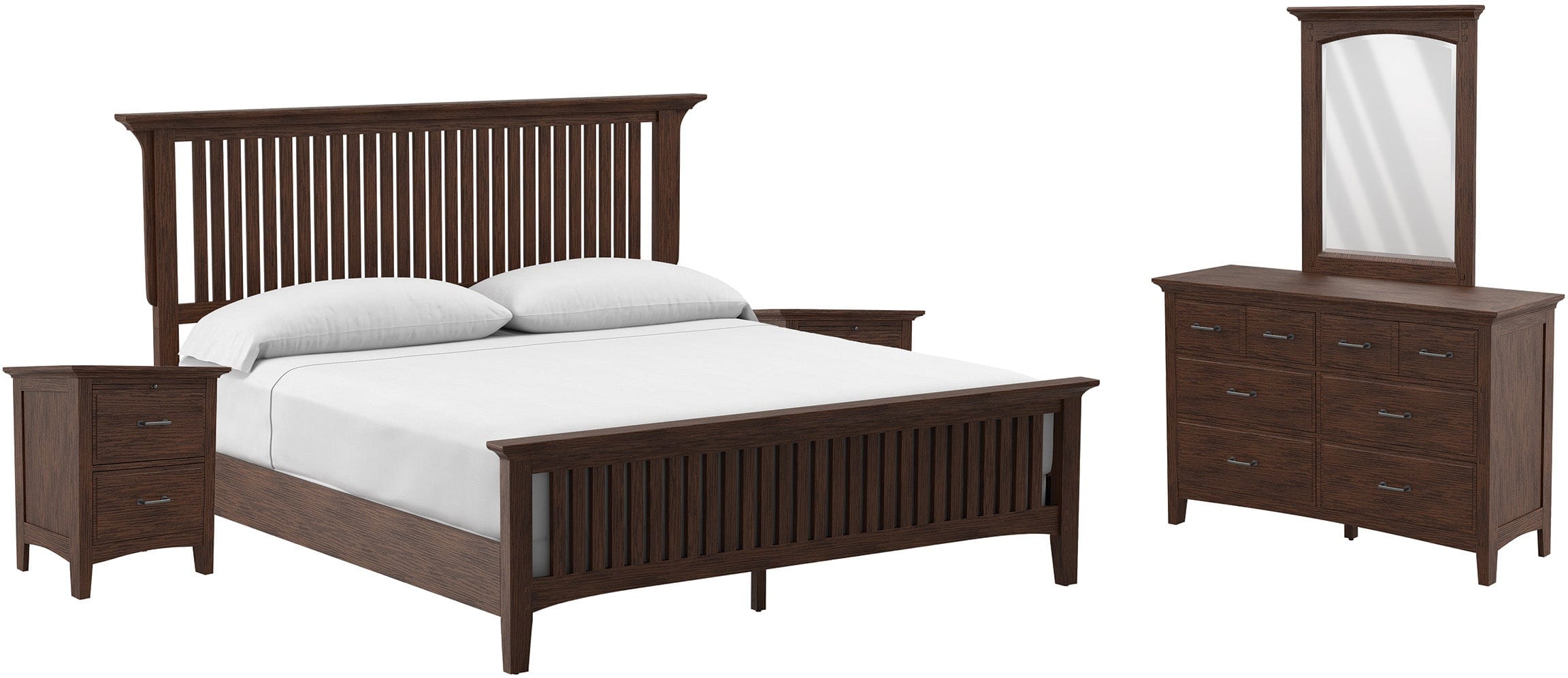 Office Star Modern Mission King Bedroom Set [BP 4201 313K] - Stylish Bedroom Furniture for Home & Office Use