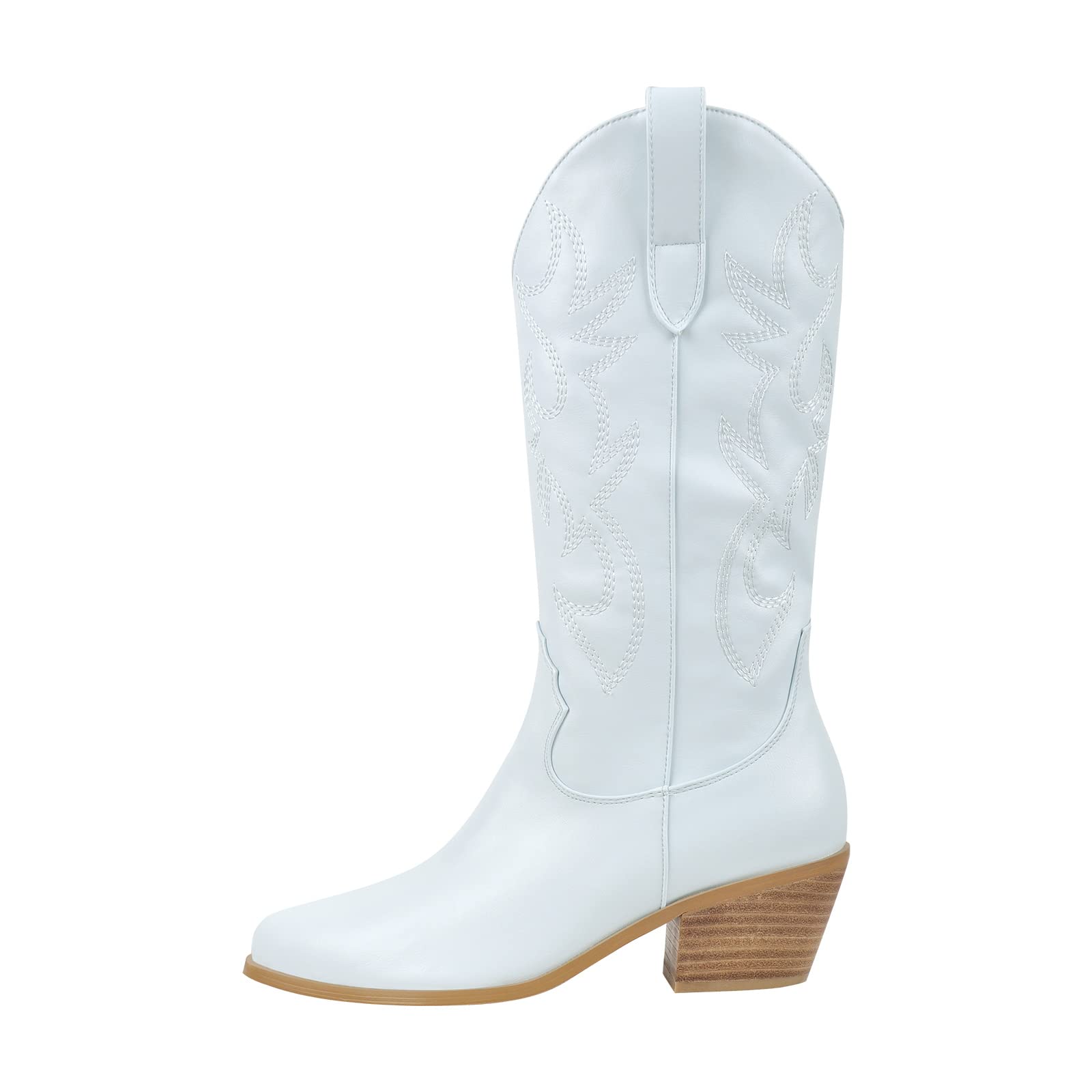 Women's Knee High Cowboy Boots - Pull On Western Booties for Riding & Fashion