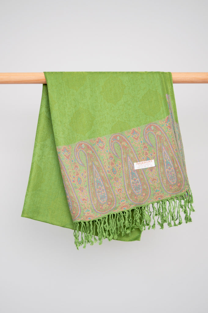 Premium Olive Paisley Pashmina Scarf - Soft Cashmere Wool Blend Shawl Wrap for Women - Perfect for Winter, Fall Fashion & Gift Giving