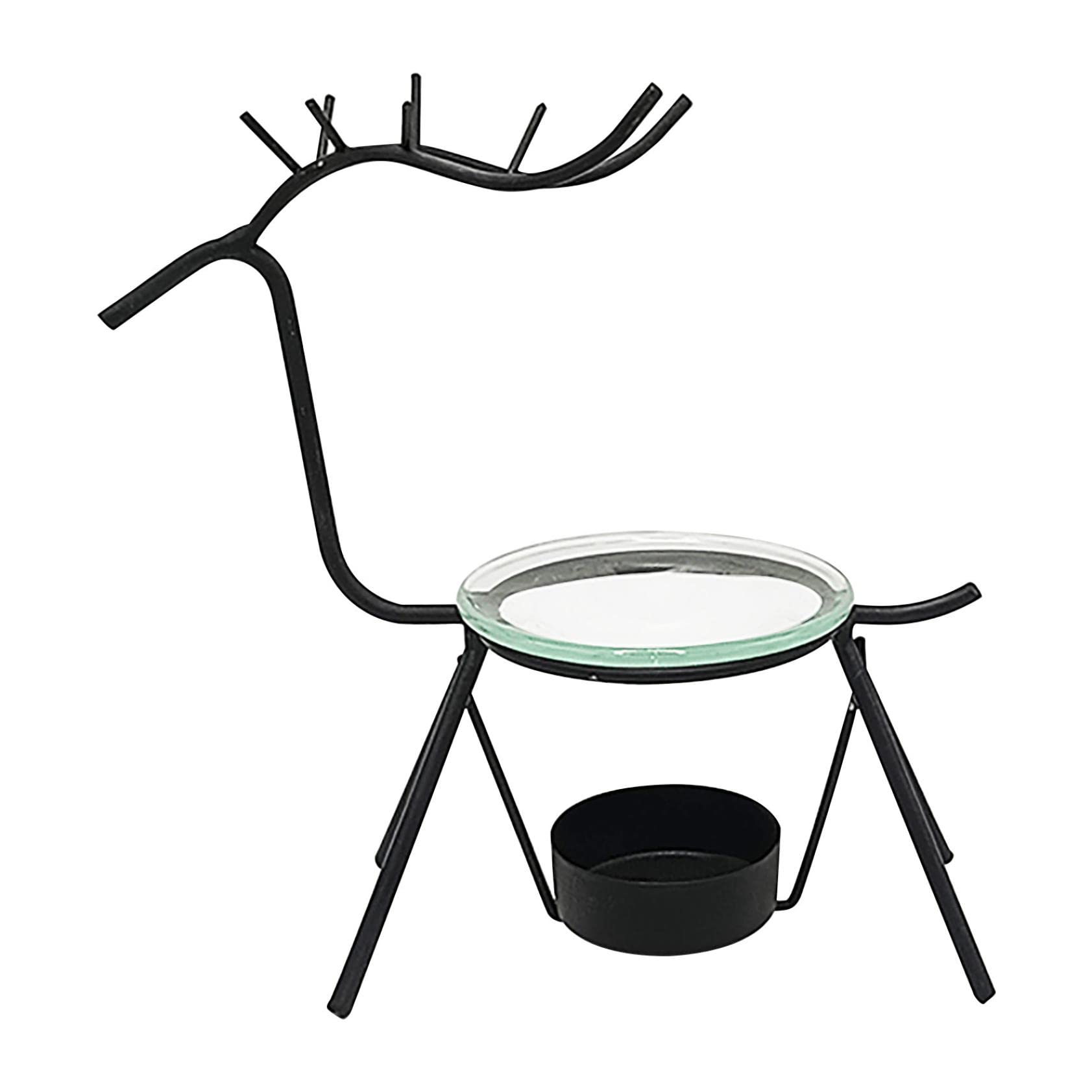Creative Elk Iron Candlestick - Handmade Black Metal Candle Holder for Home Decor, Wedding Centerpiece, and Rustic Farmhouse Style