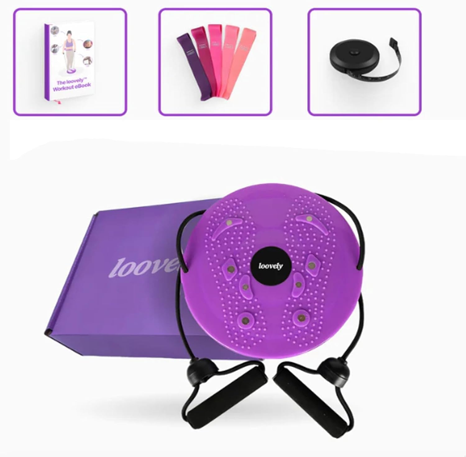 2025 Upgraded Loovely™ Waist Sculptor Twister - 10 Inch Waist Trainer with Arm Bands & Handles for Legs, Buttocks & Hip Exercises | Toning Workout Equipment for Home Gym & Fitness Routines