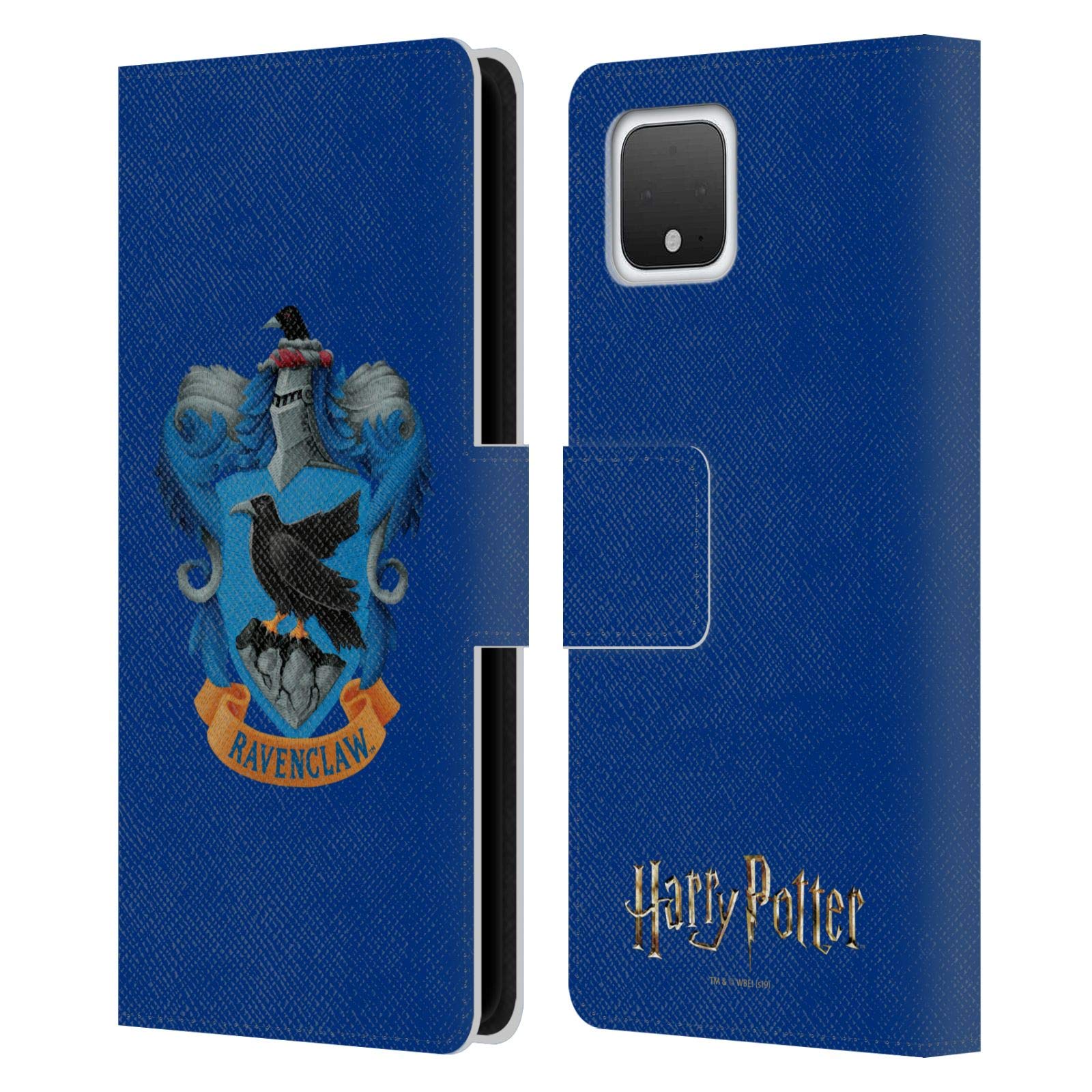Head Case Designs Harry Potter Ravenclaw Crest Leather Book Wallet Case for Google Pixel 4 - Perfect for Fans, Students & Wizards on the Go