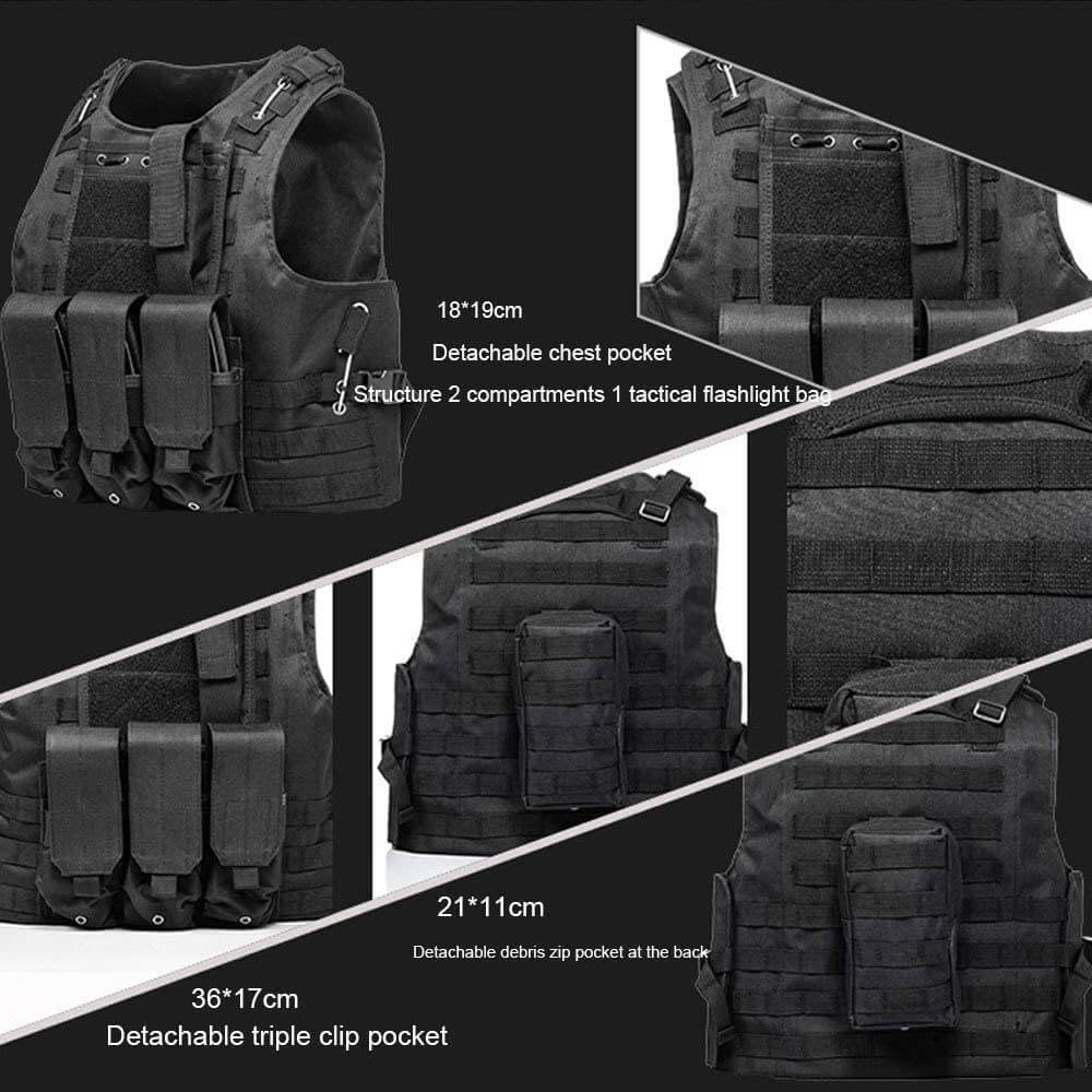 Multifunctional Lightweight MOLLE Tactical Vest - Waterproof & Amphibious for Outdoor, Hiking, Camping & Military Use