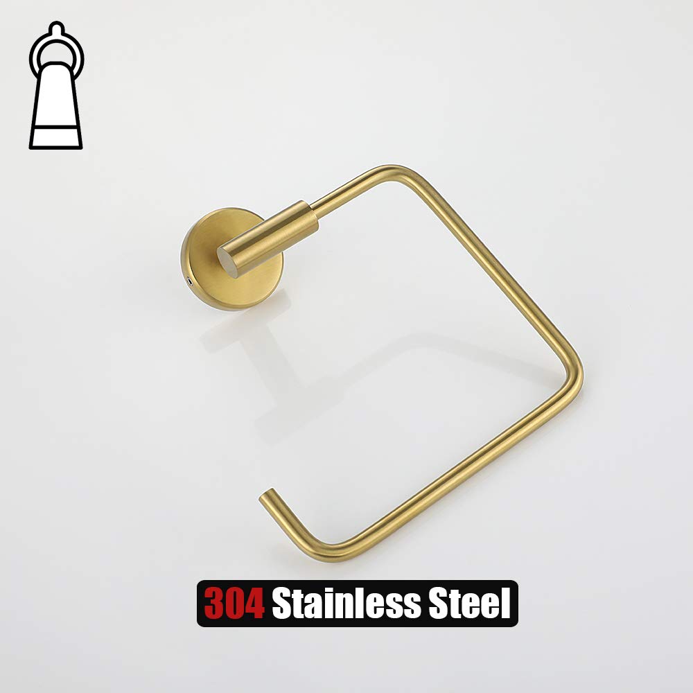 Brushed Gold Towel Ring Holder - 6
