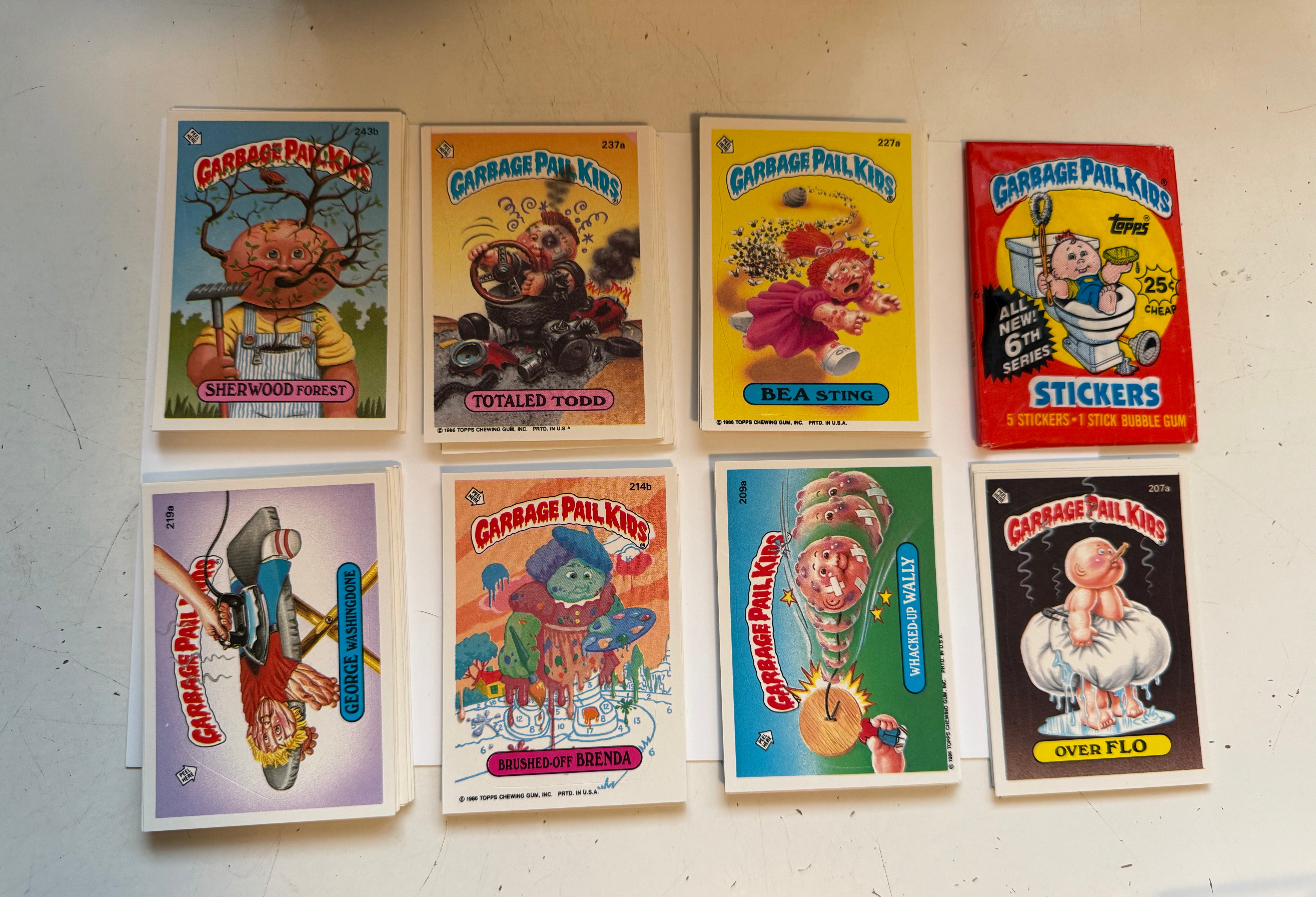 Garbage Pail Kids Series 6 Complete Stickers Set with Original Wrappers - 1985 Vintage Collectible - Perfect for Trading, Collecting, and Display