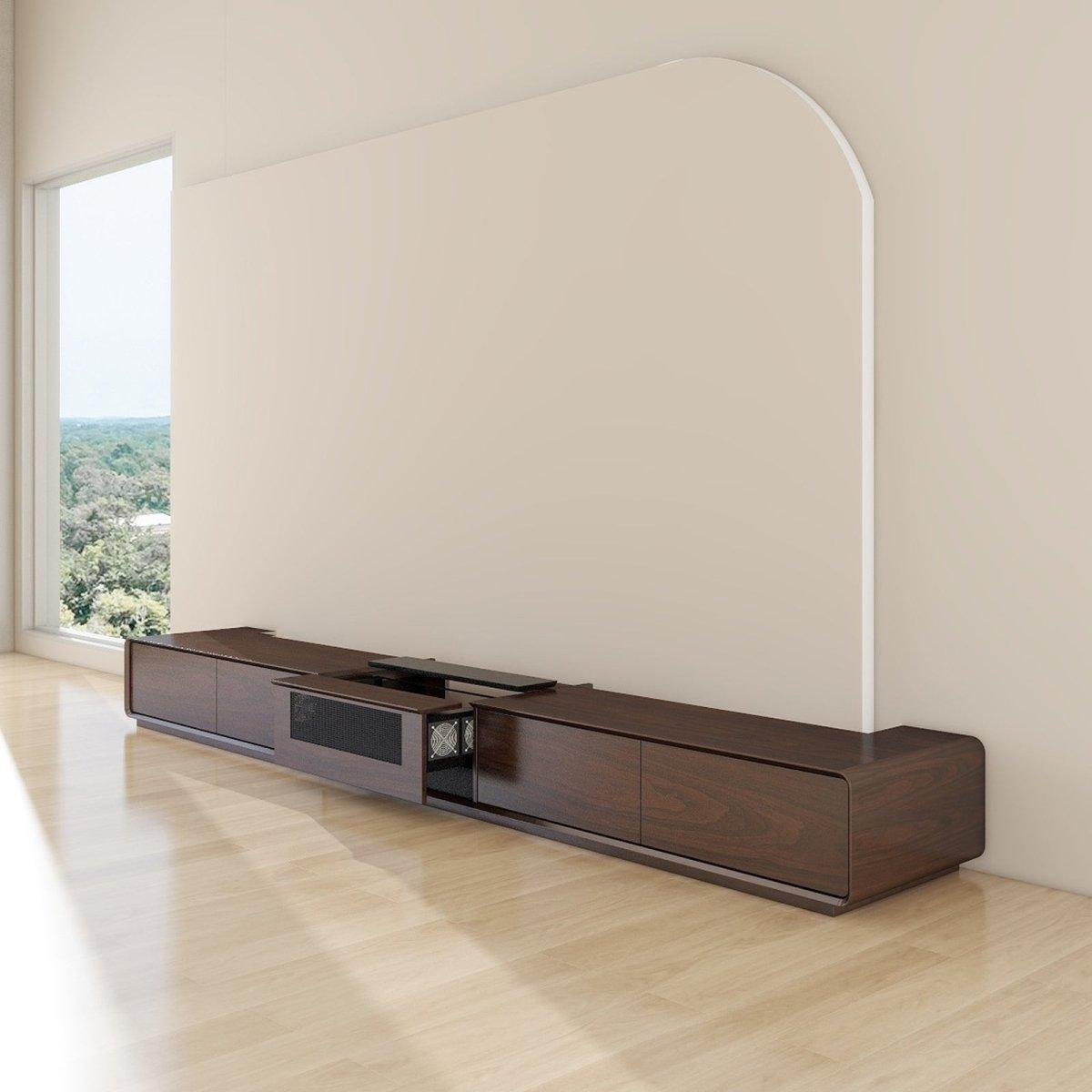 VIVIDSTORM Motorized Laser TV Cabinet - Modern Scandinavian Design for Home Theater & Living Room Entertainment Setup
