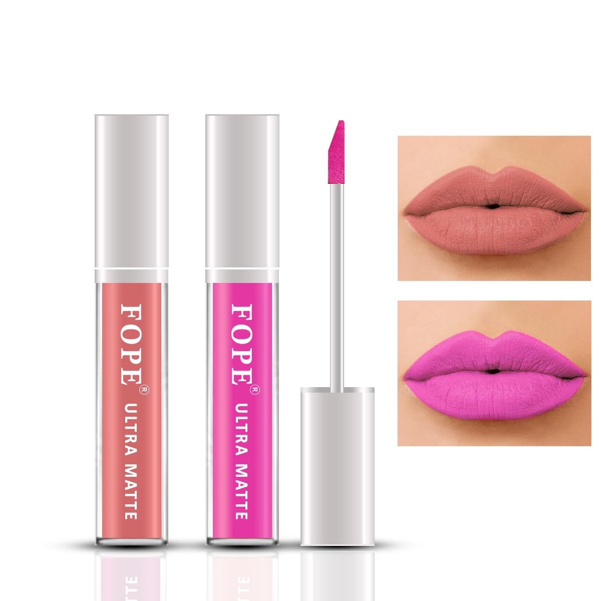 FOPE Ultra Matte Liquid Lipstick Set - 6 Long-Lasting Shades for All Skin Tones | Cruelty-Free, Vegan Makeup | Perfect for Daily Wear, Parties & Special Occasions (UM03202356)