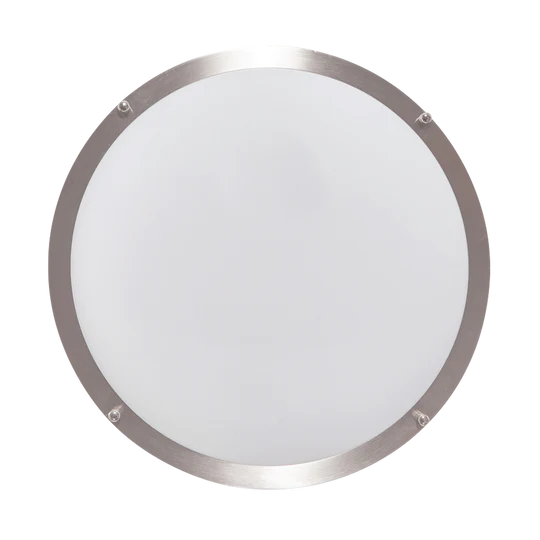 Luxrite LR23280 10 Inch LED Surface Mount Light Fixture - Adjustable 5 CCT (3000K-5000K) - Chrome Ring Design for Kitchen, Bathroom, Hallway & Office Lighting