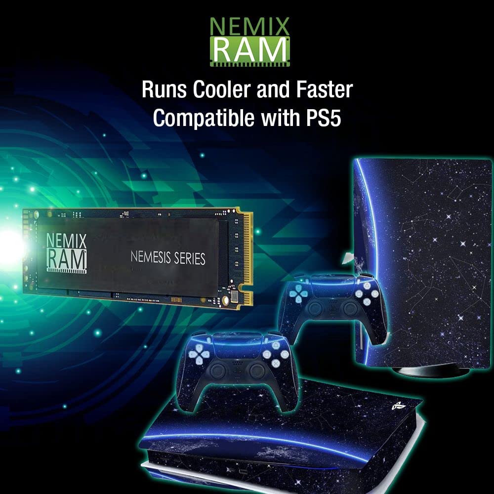 NEMIX RAM Nemesis Series 2TB M.2 2280 PCIe Gen4 NVMe SSD - Up to 7415MB/s Read Speed for PS5, PC Gaming & Workstations | PCIe 4.0/3.0 Compatible | Perfect for 4K Video Editing & Next-Gen Gaming