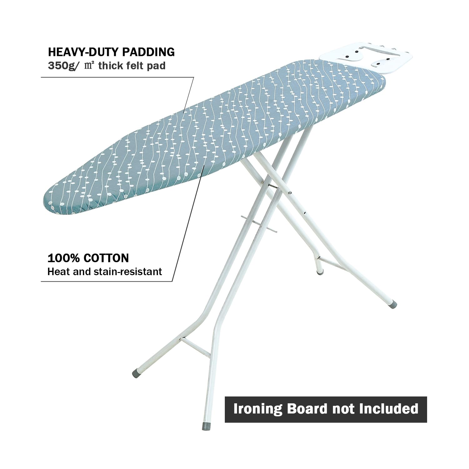 Premium Ironing Board Cover and Pad - Standard Size 15