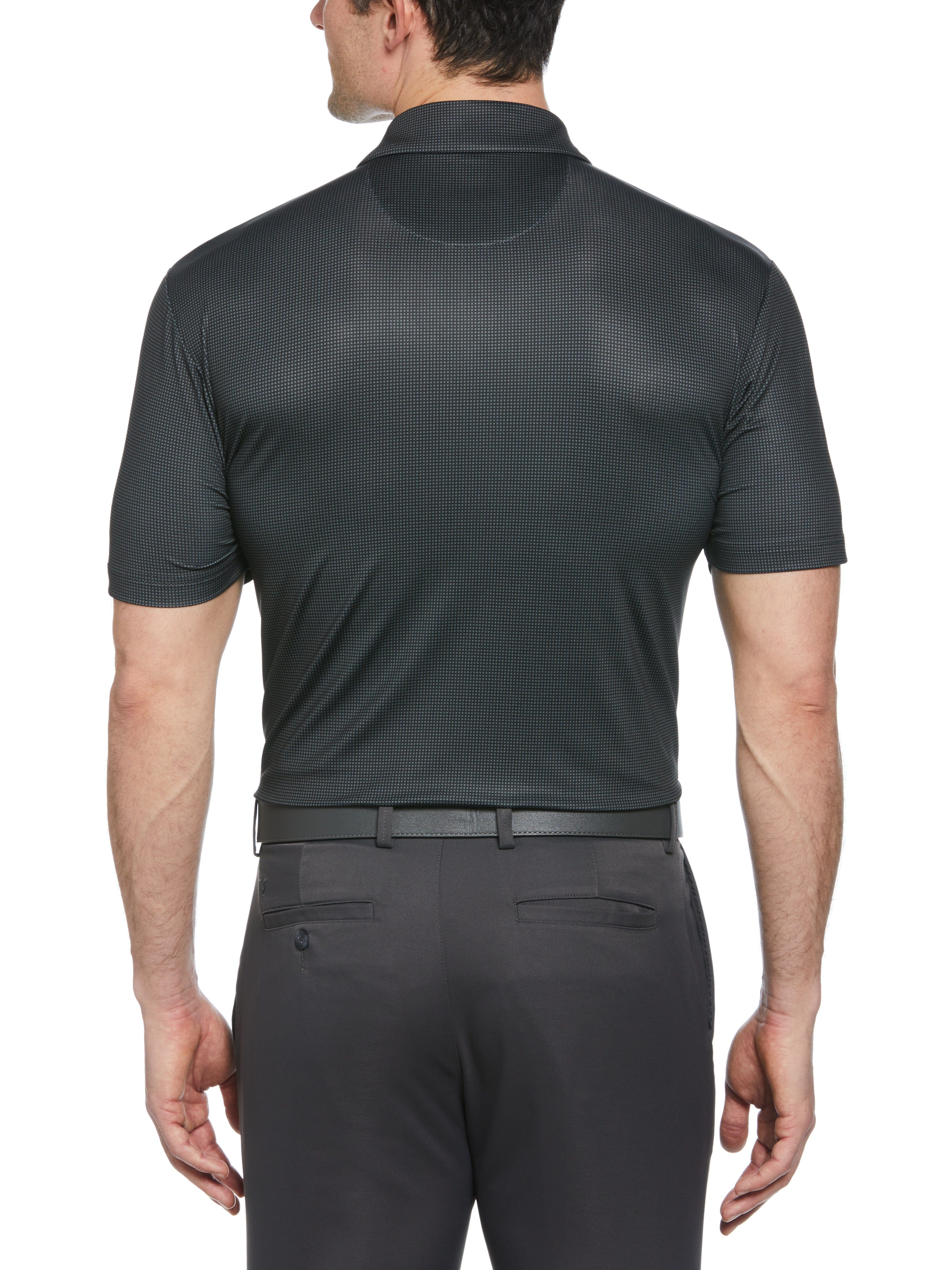 Men's Gingham Print Golf Polo Shirt - Breathable Performance Tee for Golf, Casual Wear & Outdoor Activities