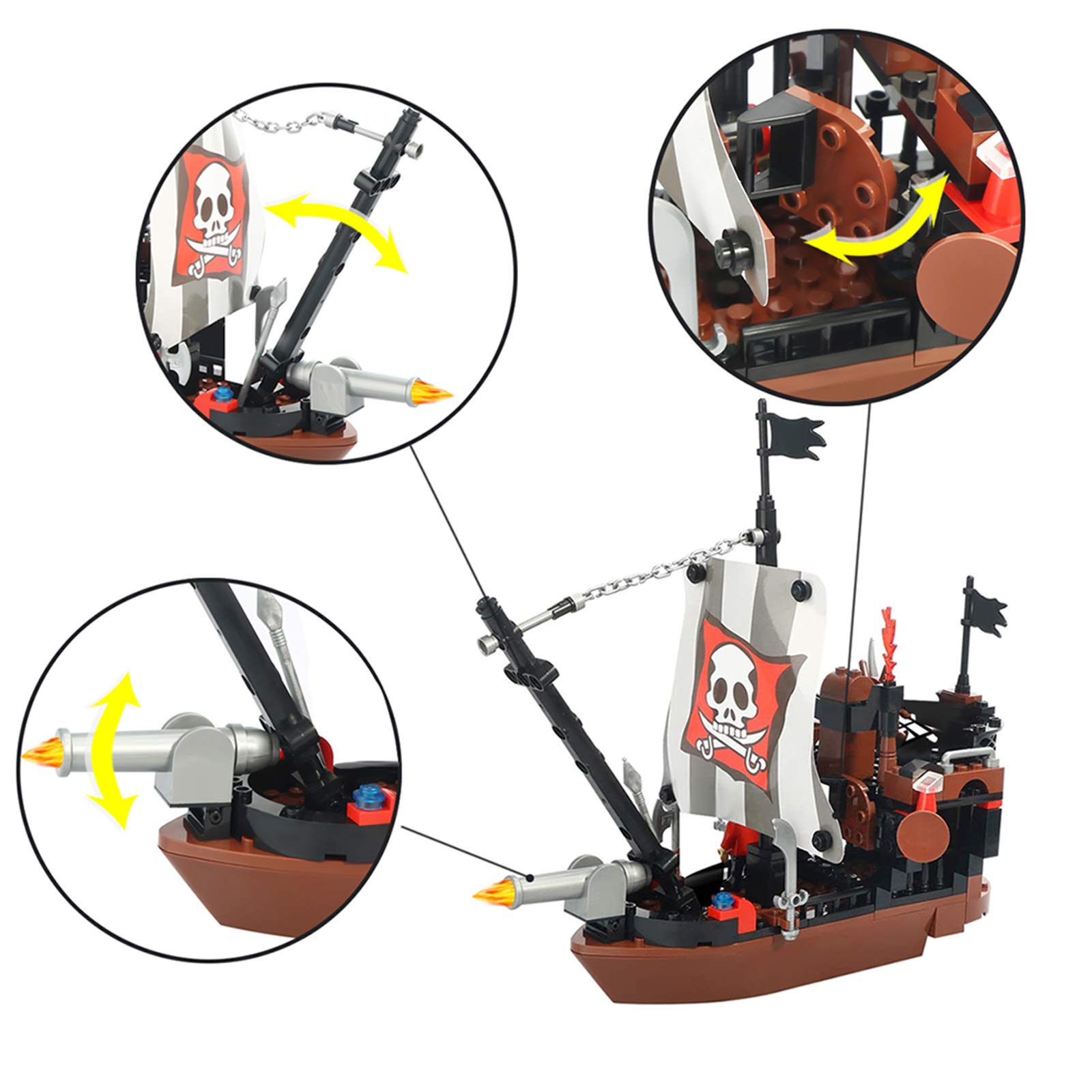 BRICK STORY Pirate Ship Building Blocks Set - 167pcs with 3 Mini Figures, Boat & Ship Model - Creative Construction Toy for Kids Ages 6-12 - Perfect Gift for Boys & Girls - Pirate Adventure Play for Imaginative Storytelling & Role Play Scenes
