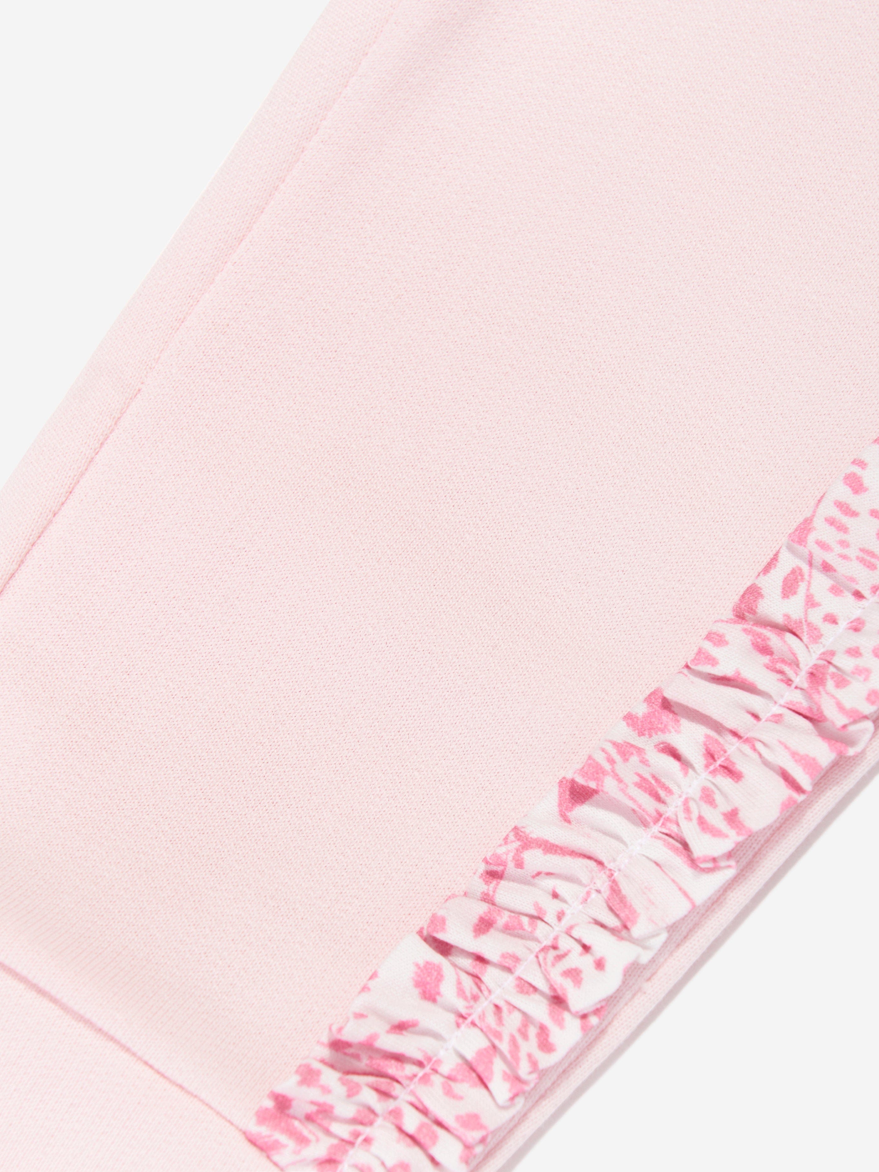 Baby Girls Pink Logo Joggers - Soft Cotton Athletic Pants for Toddlers - Perfect for Playtime, Daycare & Casual Outings