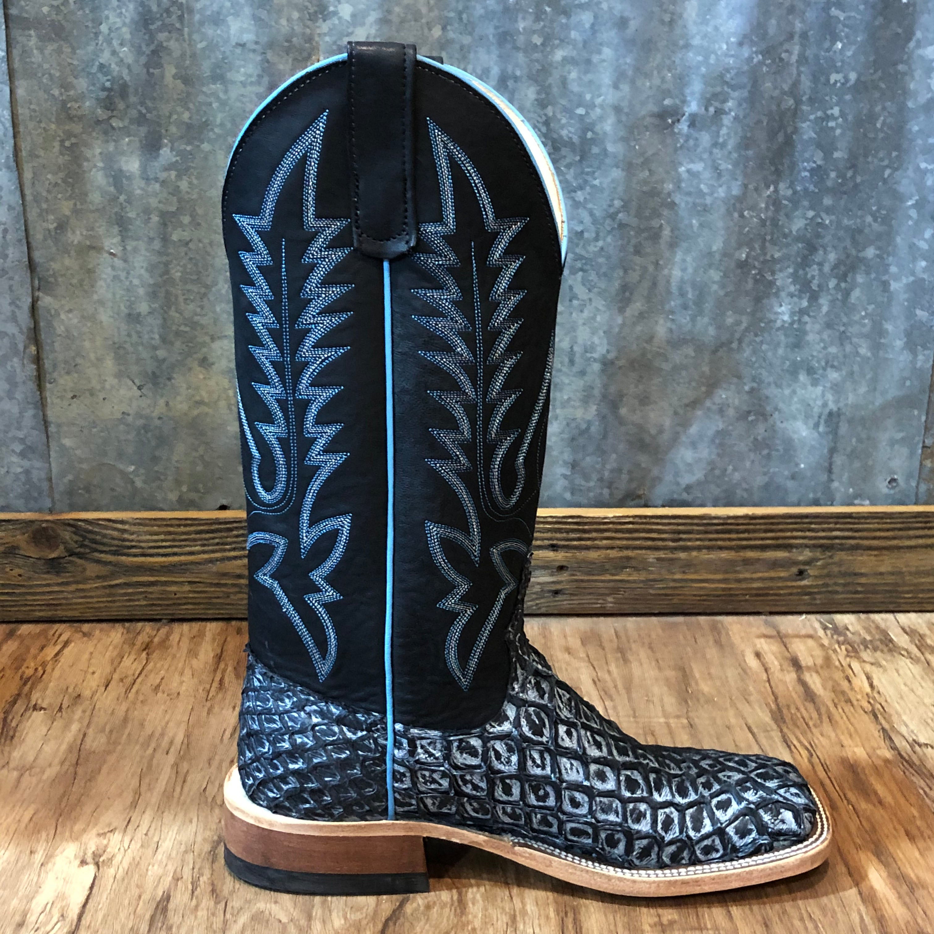 Anderson Bean Women's Blue Steel Baby Bass Western Boots - Stylish Cowgirl Boots for Country Dancing, Rodeo & Casual Wear