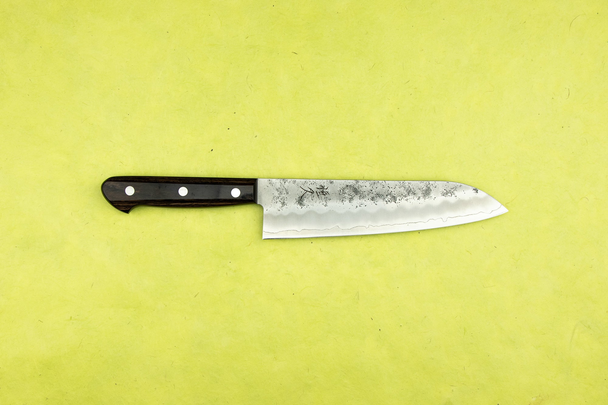 Tsunehisa Ginsan Kyu Nashiji Western Brown Pakka Santoku Knife 180mm - Premium Japanese Kitchen Knife for Slicing, Dicing & Chopping - Perfect for Home Chefs & Professional Kitchens