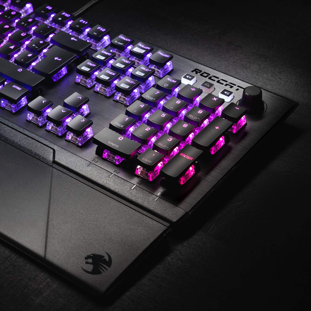 ROCCAT VULCAN 121 AIMO RGB Mechanical Gaming Keyboard with Red Switches - Tactile & Responsive for PC Gamers - Perfect for FPS, MOBA & Esports Tournaments