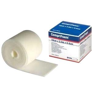 Comprifoam Foam Bandage Wound Dressing - 10cm x 2.5cm x 0.4cm Size - Soft & Absorbent for Pressure Ulcers, Surgical Wounds & Diabetic Care - Ideal for First Aid Kits & Post-Op Recovery