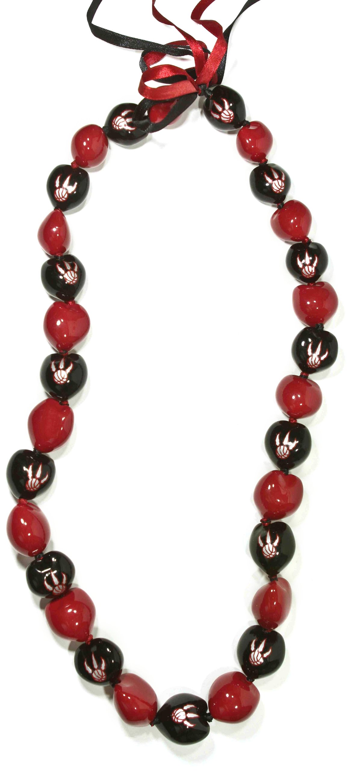 NBA Toronto Raptors Go Nuts Kukui Nut Lei Necklace - Hawaiian Style Basketball Fan Gift for Men Women - Perfect for Game Day, Parties & Hawaiian Theme Events