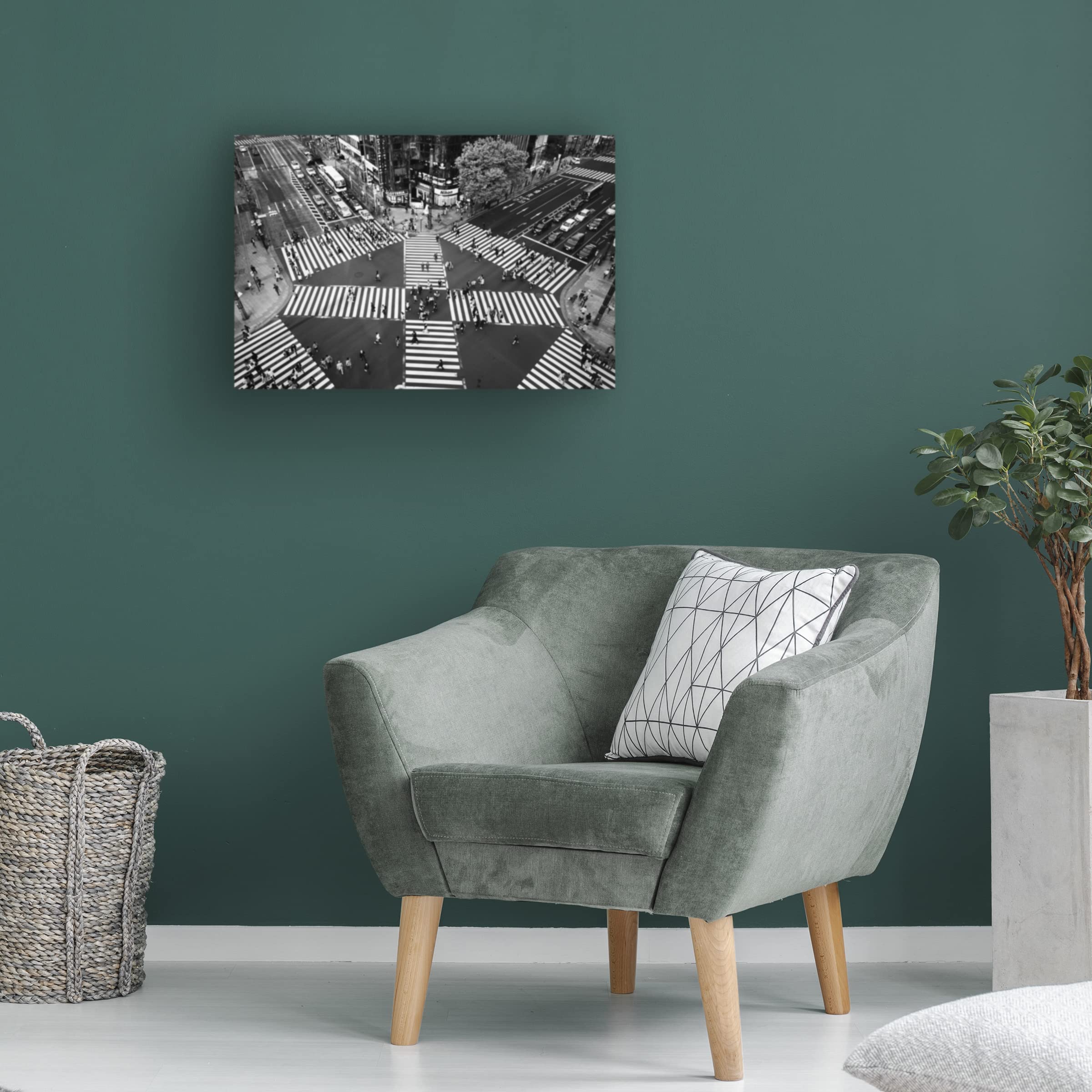 Trademark Fine Art 'Ginza' Canvas Wall Art by Shigehiro Ono - Japanese Urban Landscape Painting for Living Room, Office & Home Decor