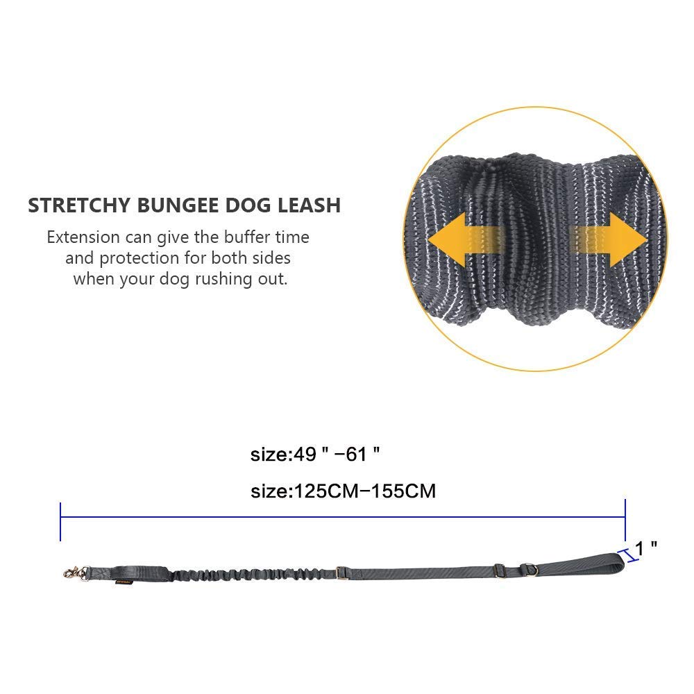 **Tactical Bungee Dog Leash - Adjustable Dog Backpack with Handle for Hiking, Running & Outdoor Adventures - Durable Saddle Bag for Active Dogs**