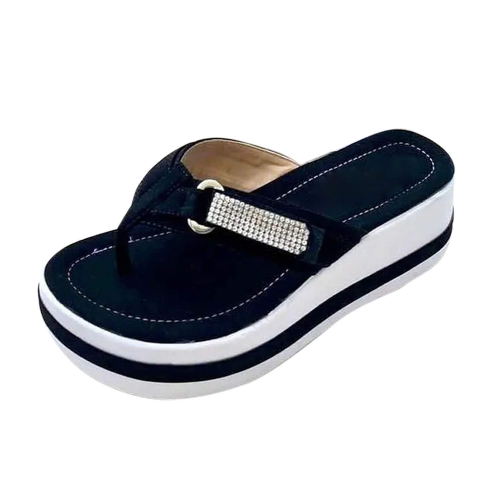 SmallYin Women's Comfortable Thong Sandals | Summer Wedge Flip Flops with Closed Toe | Beach & Casual Wear for Women | Perfect for Poolside, Vacation, and Everyday Use