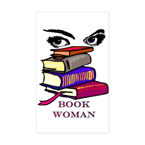 White - Book Woman Rectangle Sticker