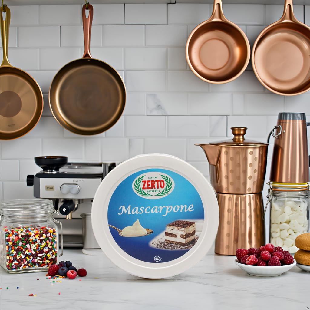 Authentic Italian Mascarpone Cheese - 17.6 oz (500g) - Creamy, Rich & Versatile Italian-Style Cheese for Tiramisu, Pasta & Desserts