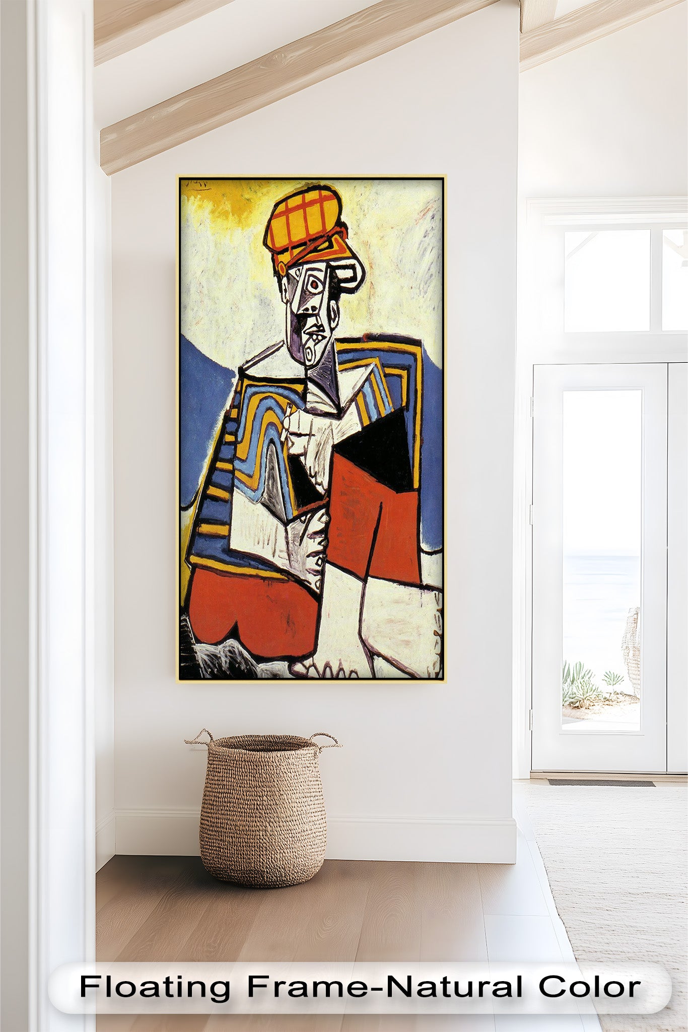 Abstract Man with Cap Wall Art - Cubist Oil Painting for Modern Home & Office Decor | Handmade Canvas Print | Unique Gift Idea for Art Lovers