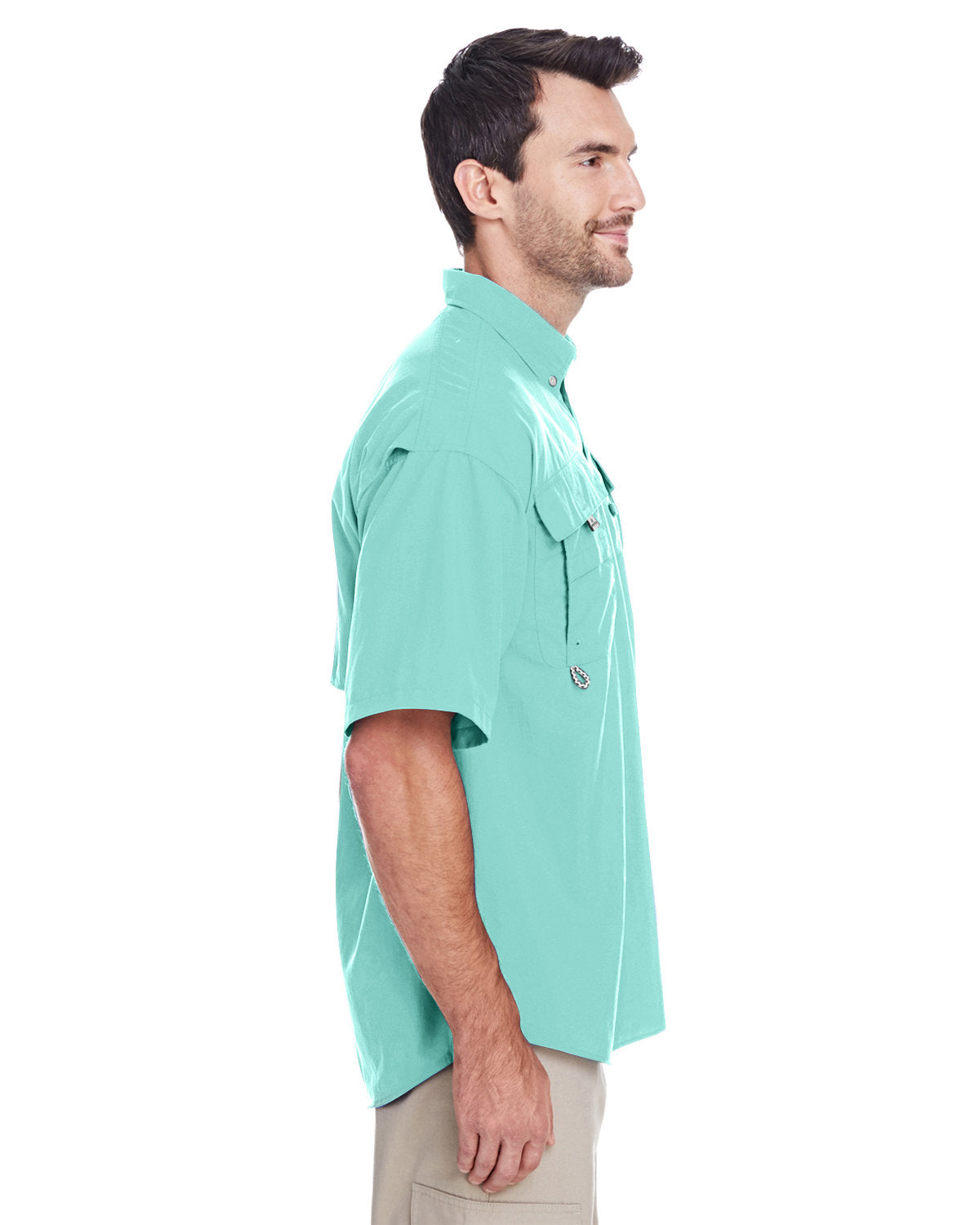 Columbia Men's Bahama Short Sleeve Shirt - Custom Gulf Stream Print - Casual Summer Wear for Beach, Vacation & Outdoor Activities