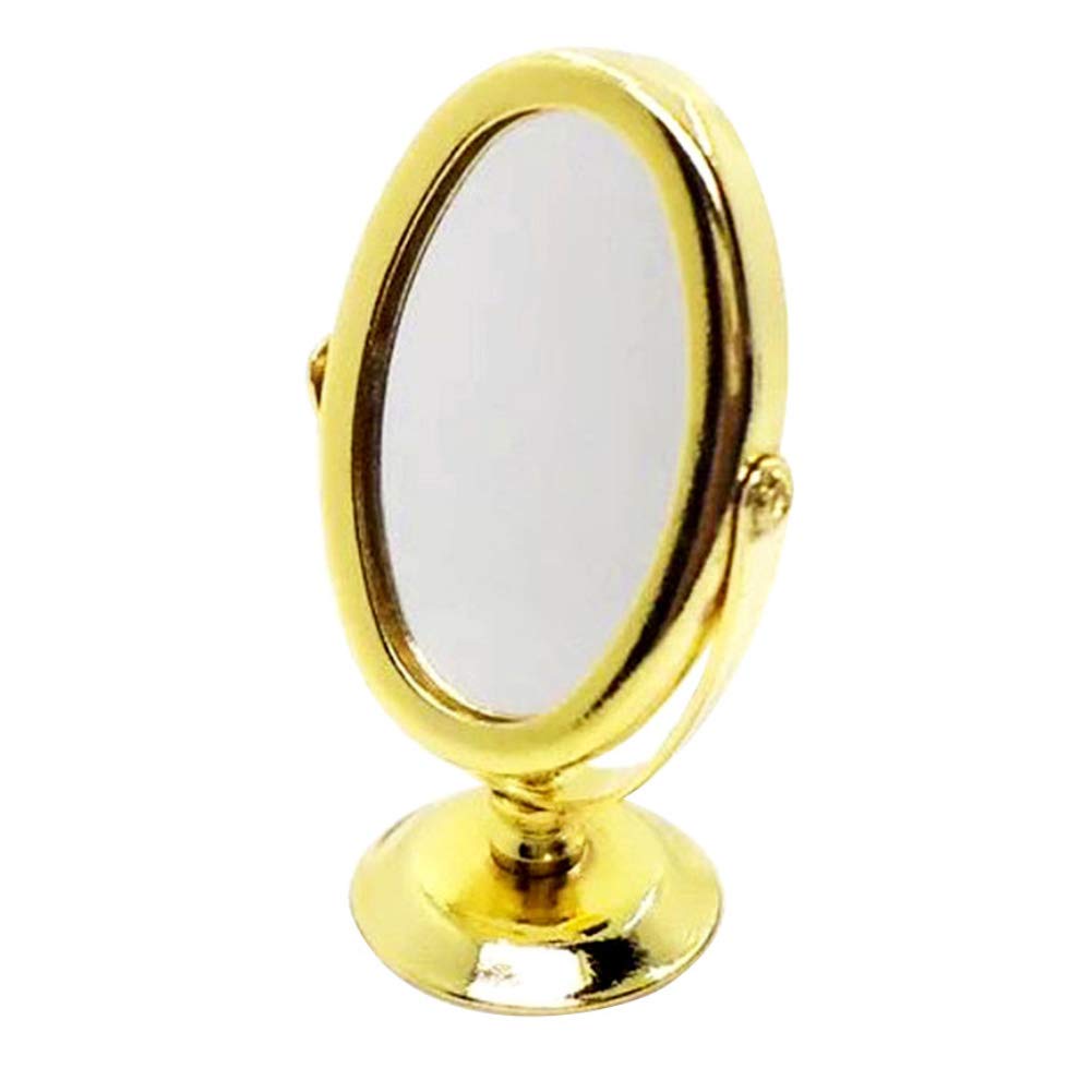 1/12 Miniature Rotatable Makeup Mirror - Perfect for Dollhouse Decor, Bedroom Display & DIY Miniature Scenes | Realistic Model Accessory for Collectors & Hobbyists
