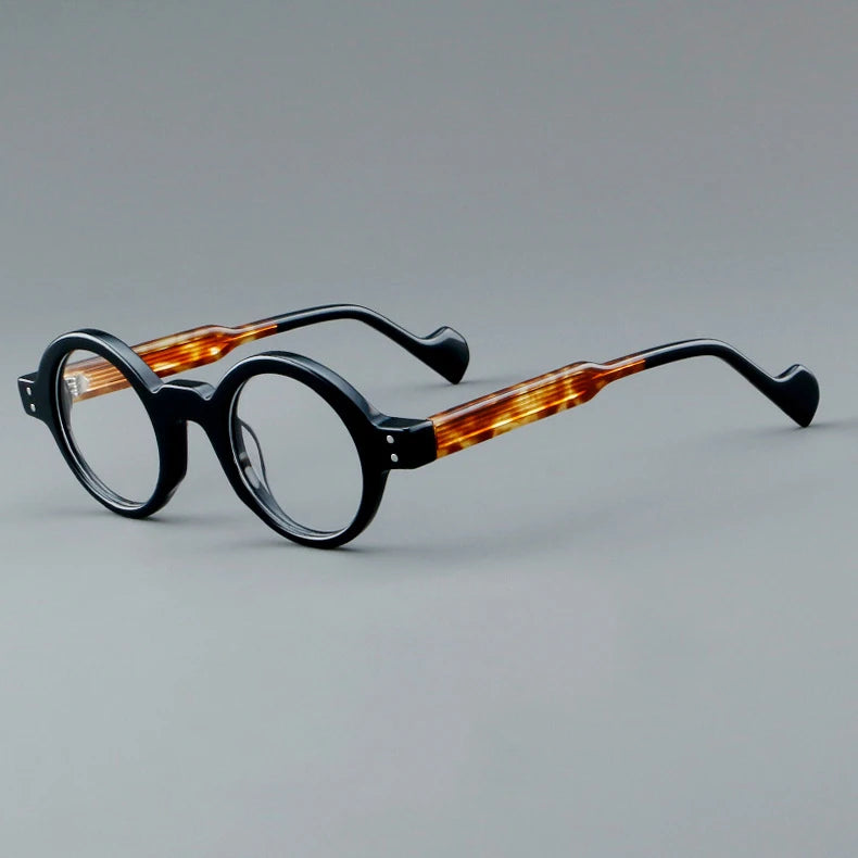 CCspace Unisex Full Rim Round Acetate Eyeglasses 57257 - Stylish Lightweight Frame for Men & Women - Perfect for Reading, Work, and Everyday Fashion