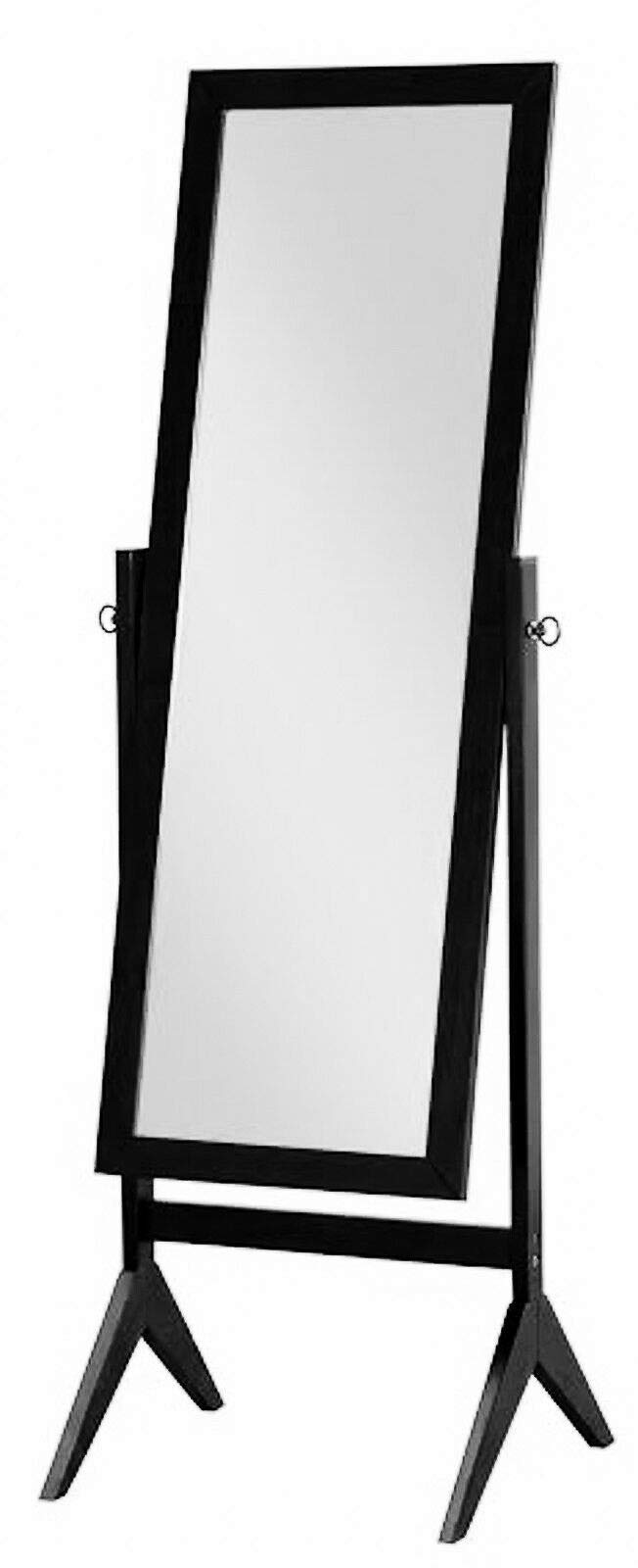 GXP Wood Rectangular Floor Mirror - Free Standing Full Length Mirror for Bedroom, Living Room & Dressing Area (Black) - Modern Home Decor & Selfie Mirror